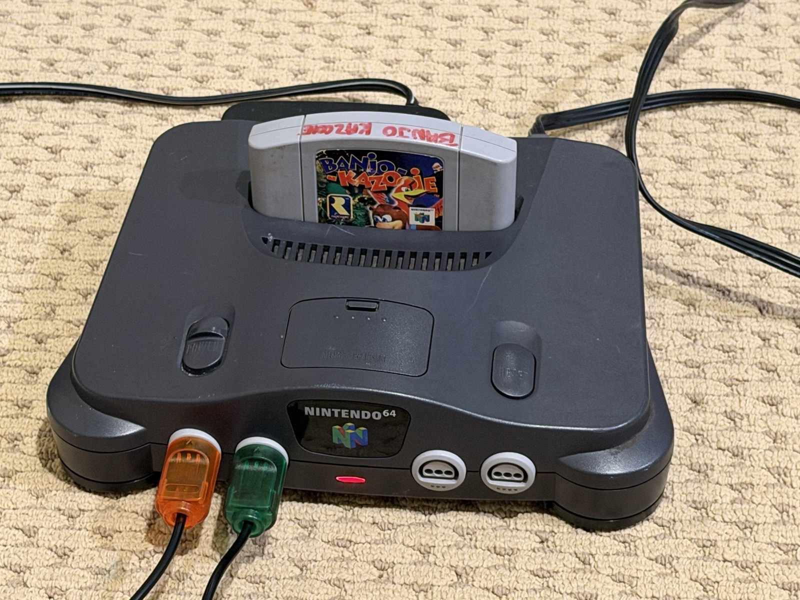 Nintendo N64 System BUNDLE w/7 Games- 4 Controllers &Cables. Tested&Working NTSC