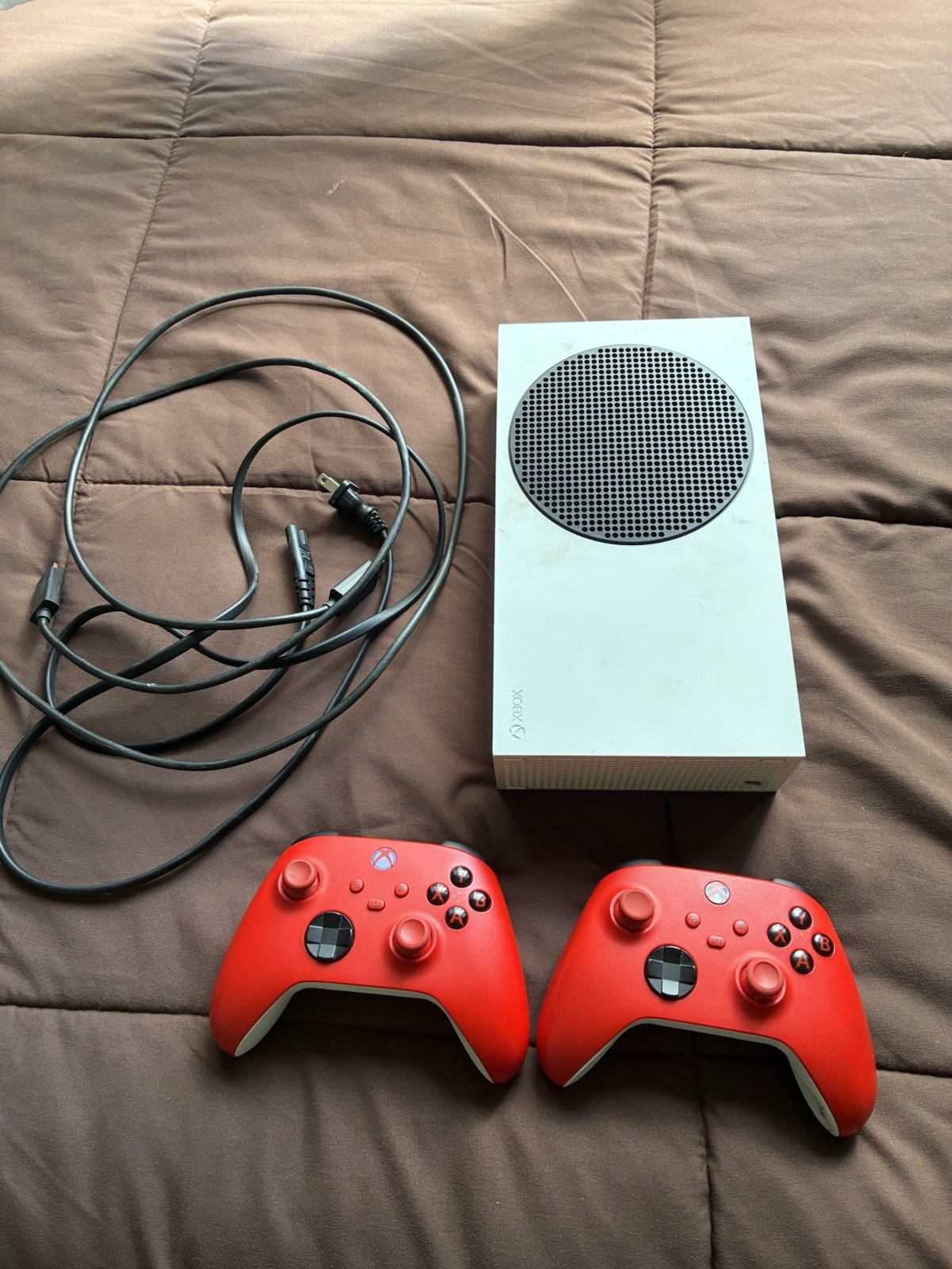 Microsoft Xbox Series S 512GB White Console w/ 2 Red Controllers, HDMI, Wi-Fi