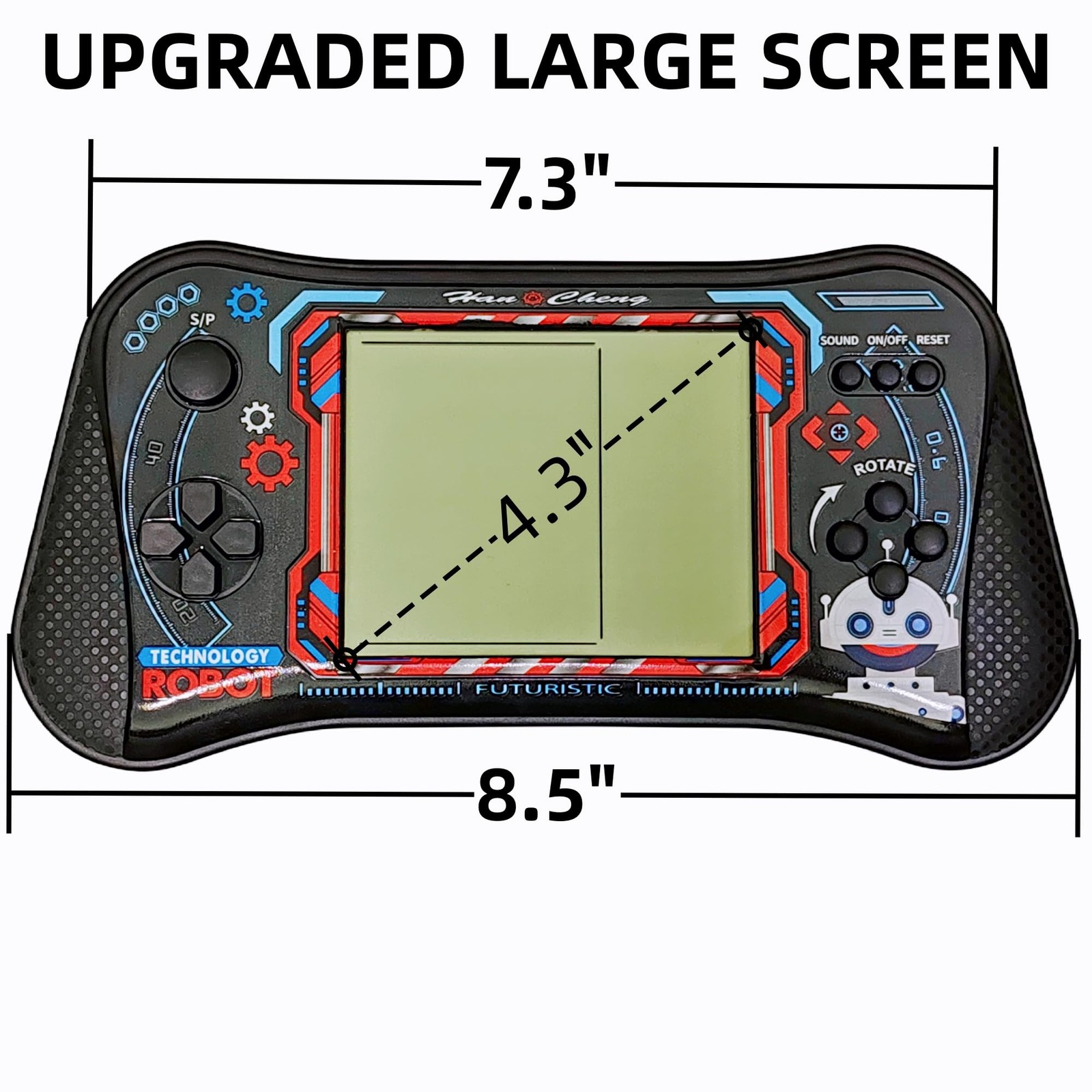 Brick Game Console,4.3″ Large Screen Handheld Game Console,Building Block/Tan…