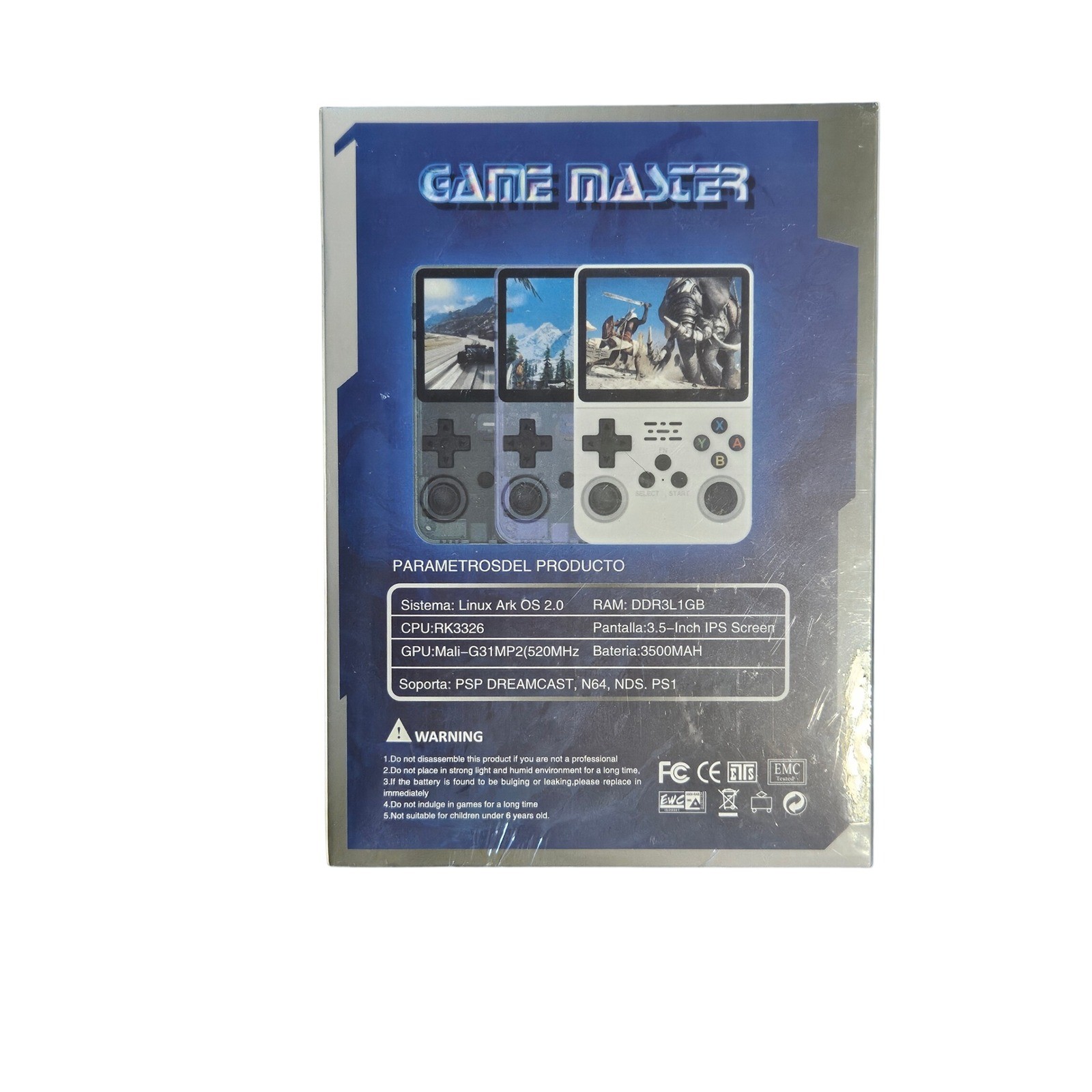 Game Master R36S Handheld Retro Gaming Console 64GB 3.5″ IPS Screen White New