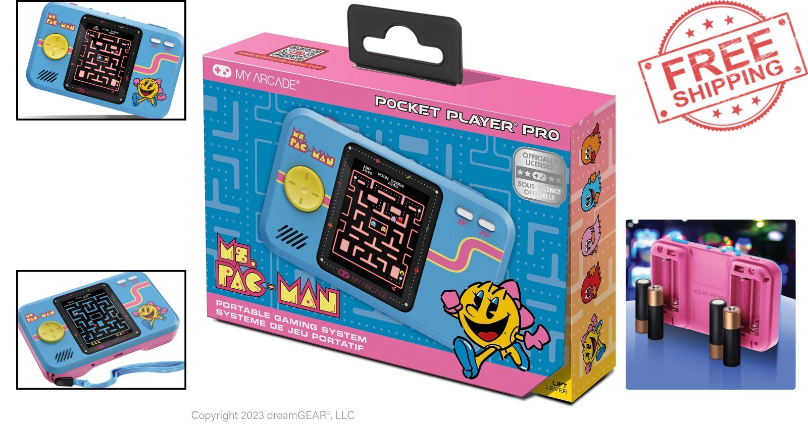 Ms. Pac-Man Pocket Player Pro: Portable Retro Gaming with 2.75