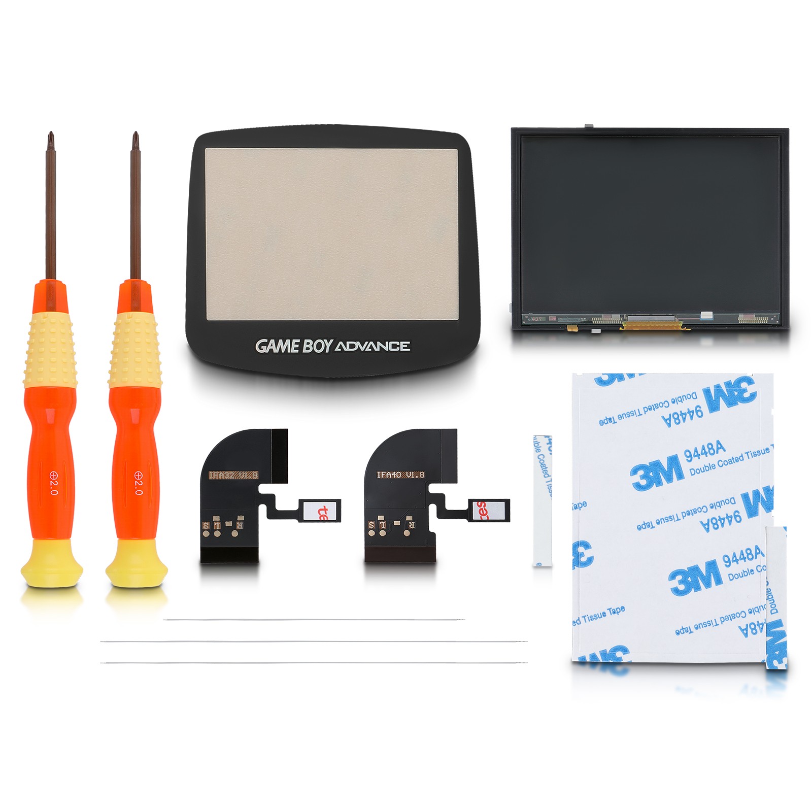 New Screen MOD LCD Backlight Kit For Nintendo GBA IPS v2 US Fast Shipping
