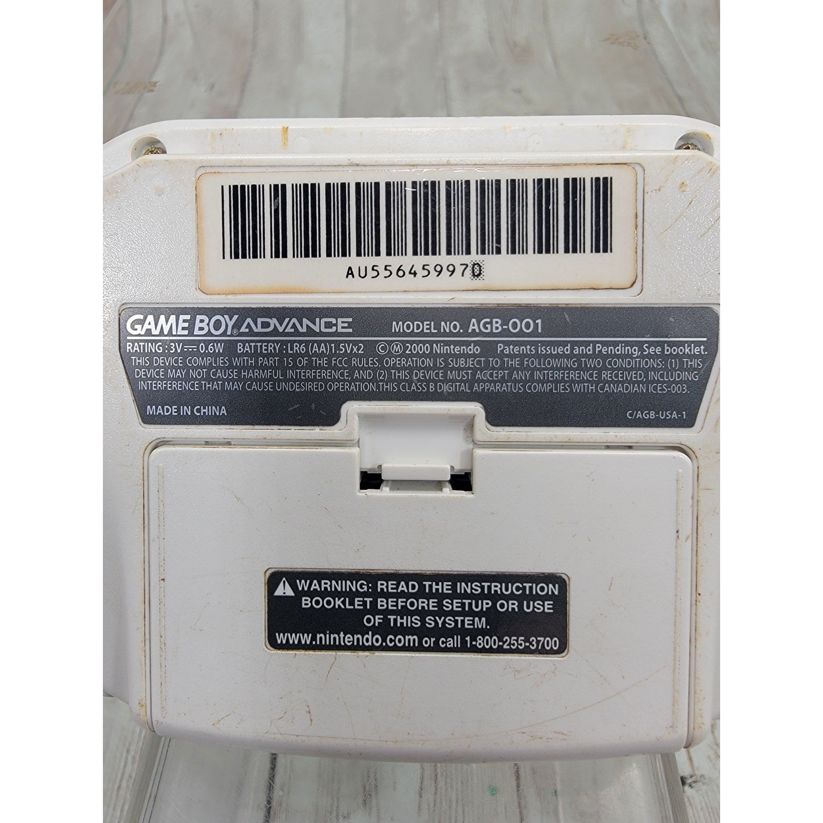Genuine Nintendo Game Boy Advance GBA Console AGB-001 White Tested and Working!