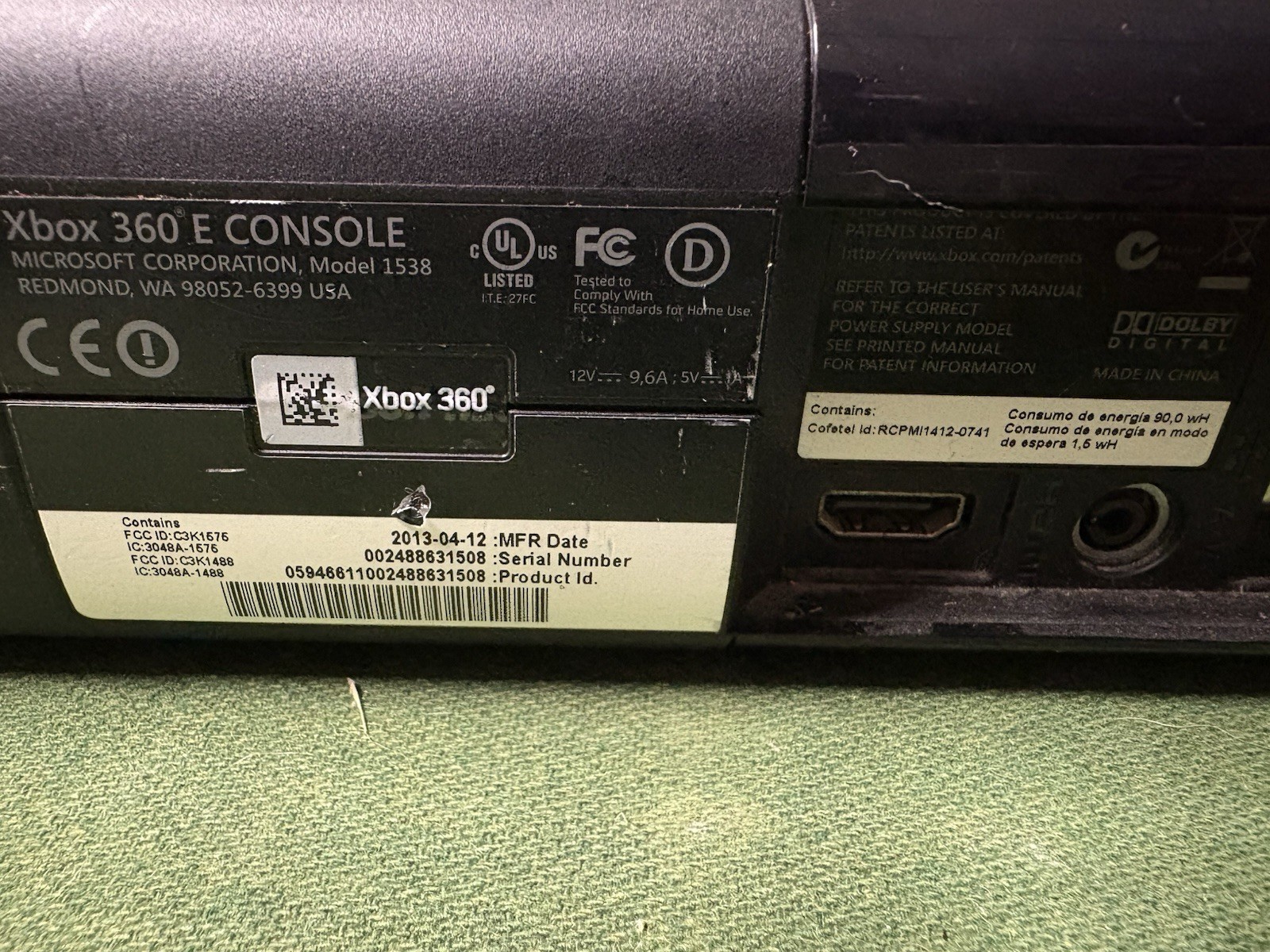Xbox 360 E Bundle, 3 Wireless Controllers, 45 Games—TESTED/WORKING!