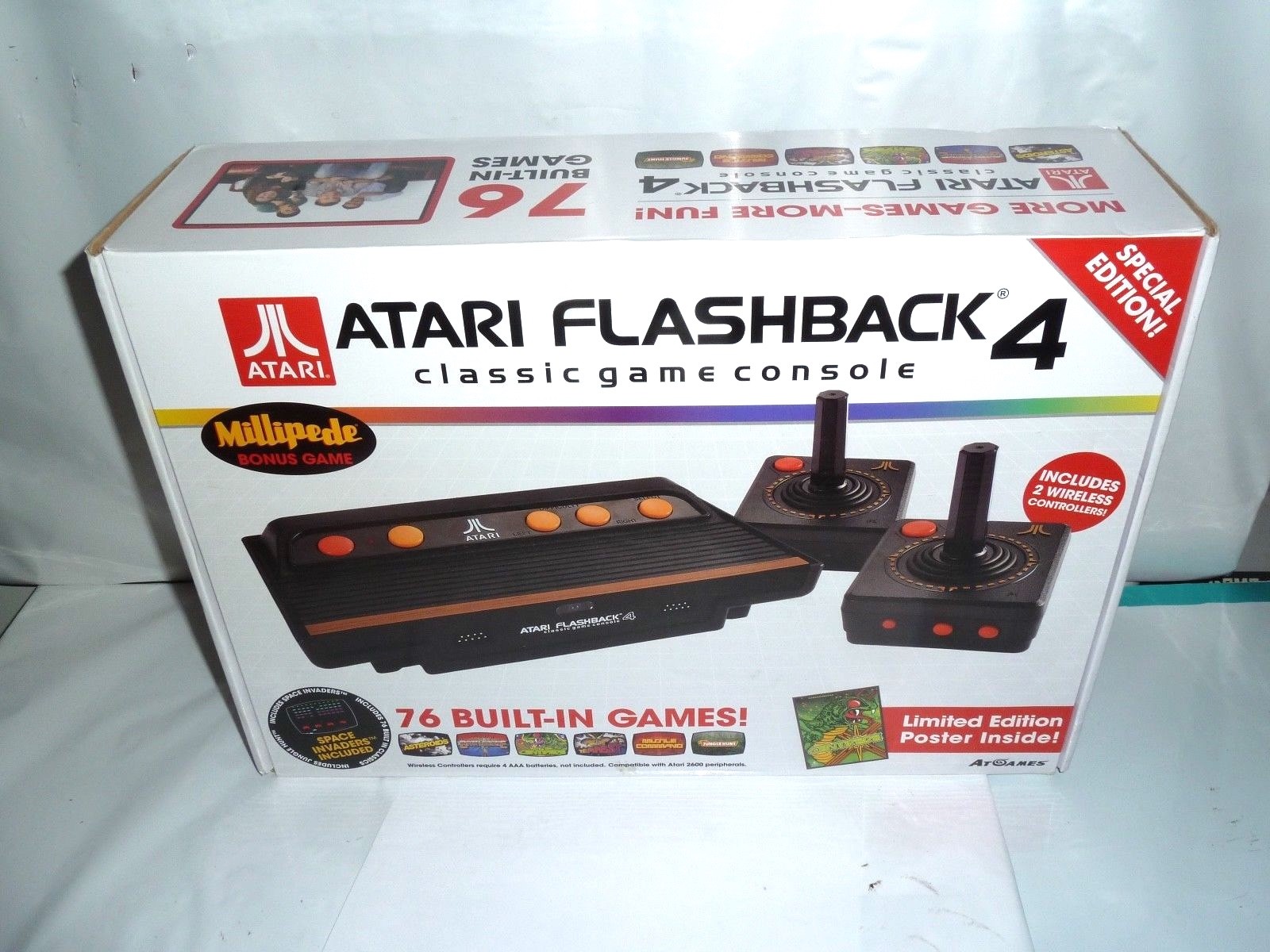 Atari Flashback 4 Classic Game Console w/ 76 Classic Built-In Games & WIRLESS