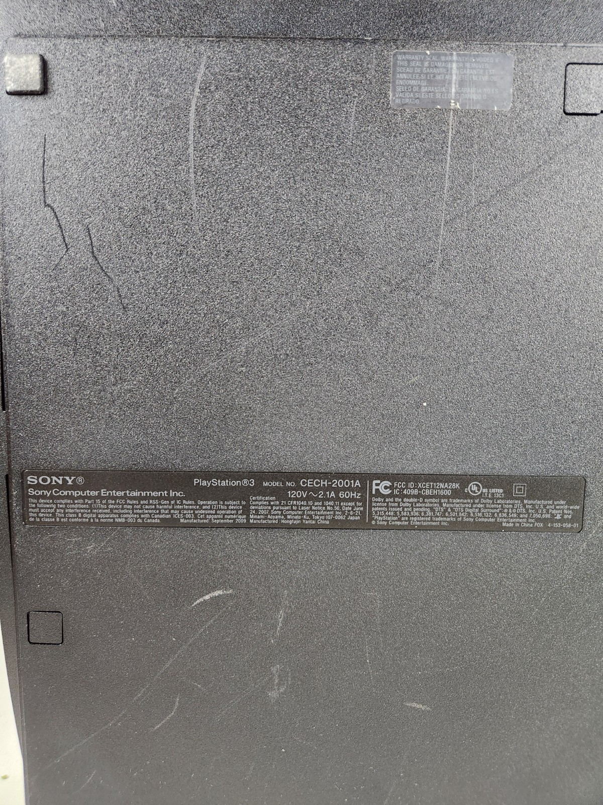 Sony PlayStation 3 PS3 Slim Console CECH-2001A With Cords Controller Tested