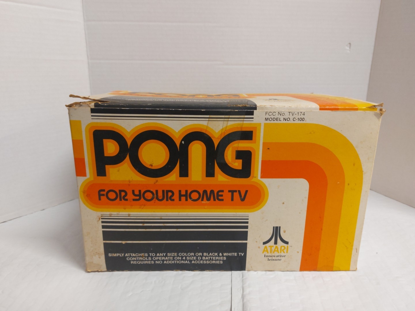 Vintage 1970s Atari Pong Home Video Game Console in OG Box with Paperwork