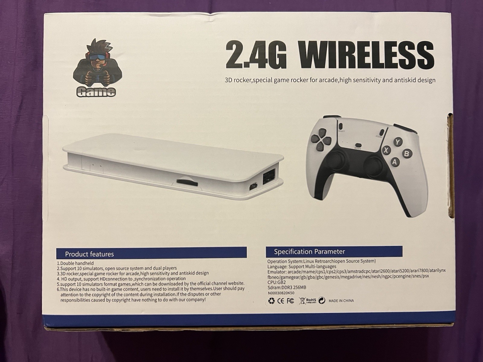 Retro Game Console 4K HDMI 2.4G Wireless Controller 3D Rocker Dual Player Arcade