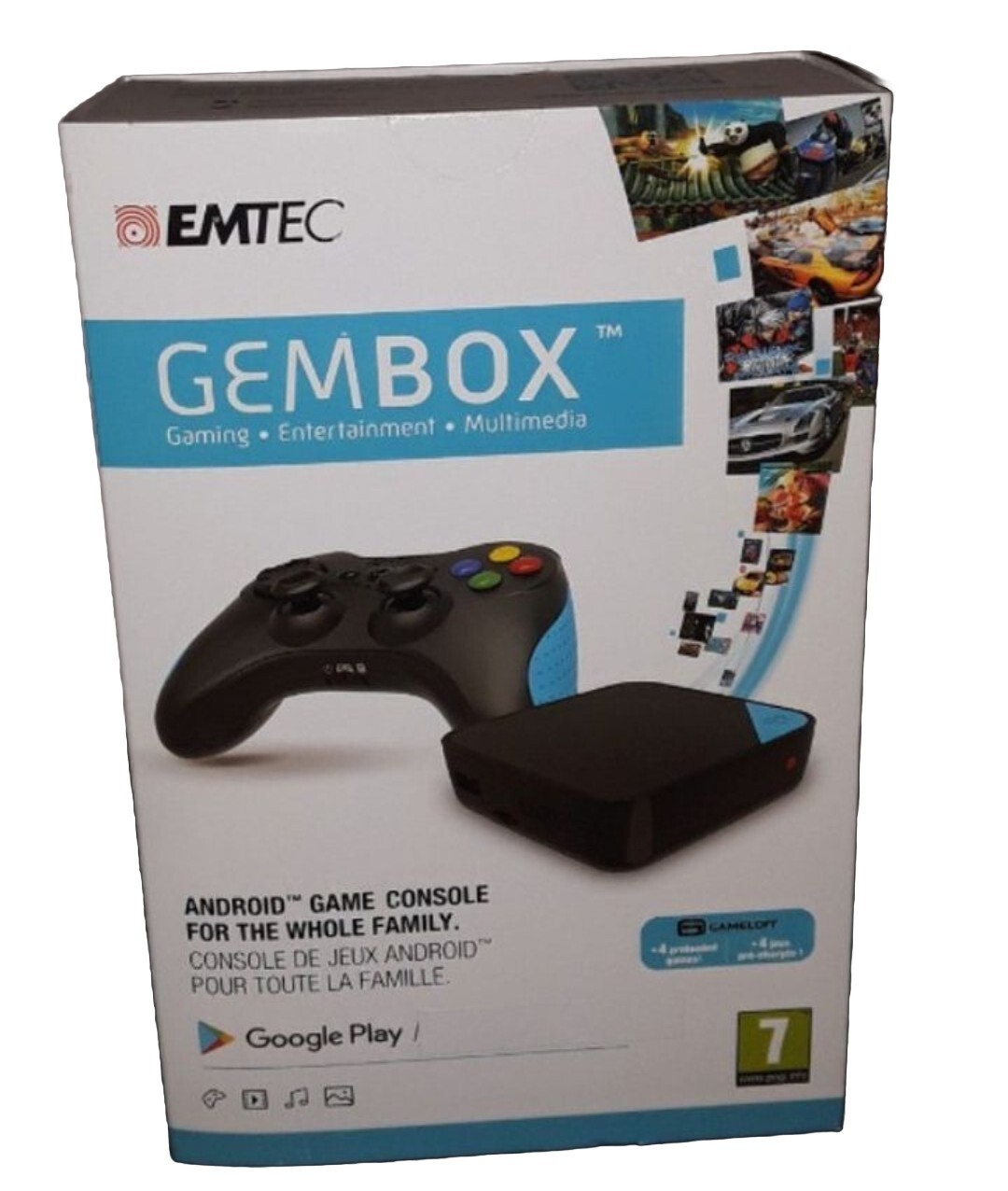 Emtec GemBox Android Games Console CPU Quad-Core 1.5GH, 1GB RAM, 16 GB FLASH