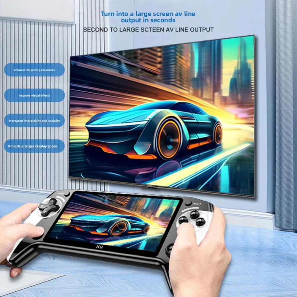 X9 Retro Handheld Game Console – 5.5″ HD Screen & 10+ Emulators, TV Ready