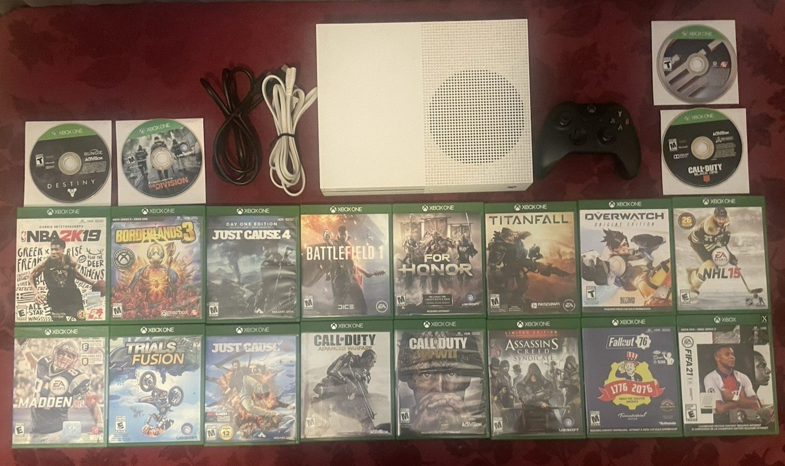 Microsoft Xbox One S 500GB Model 1681 White Console, Controller & 20 Games!