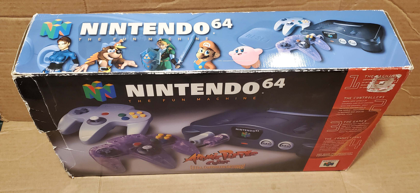 Nintendo 64 Console Atomic Purple Controller Bundle in Box, Works