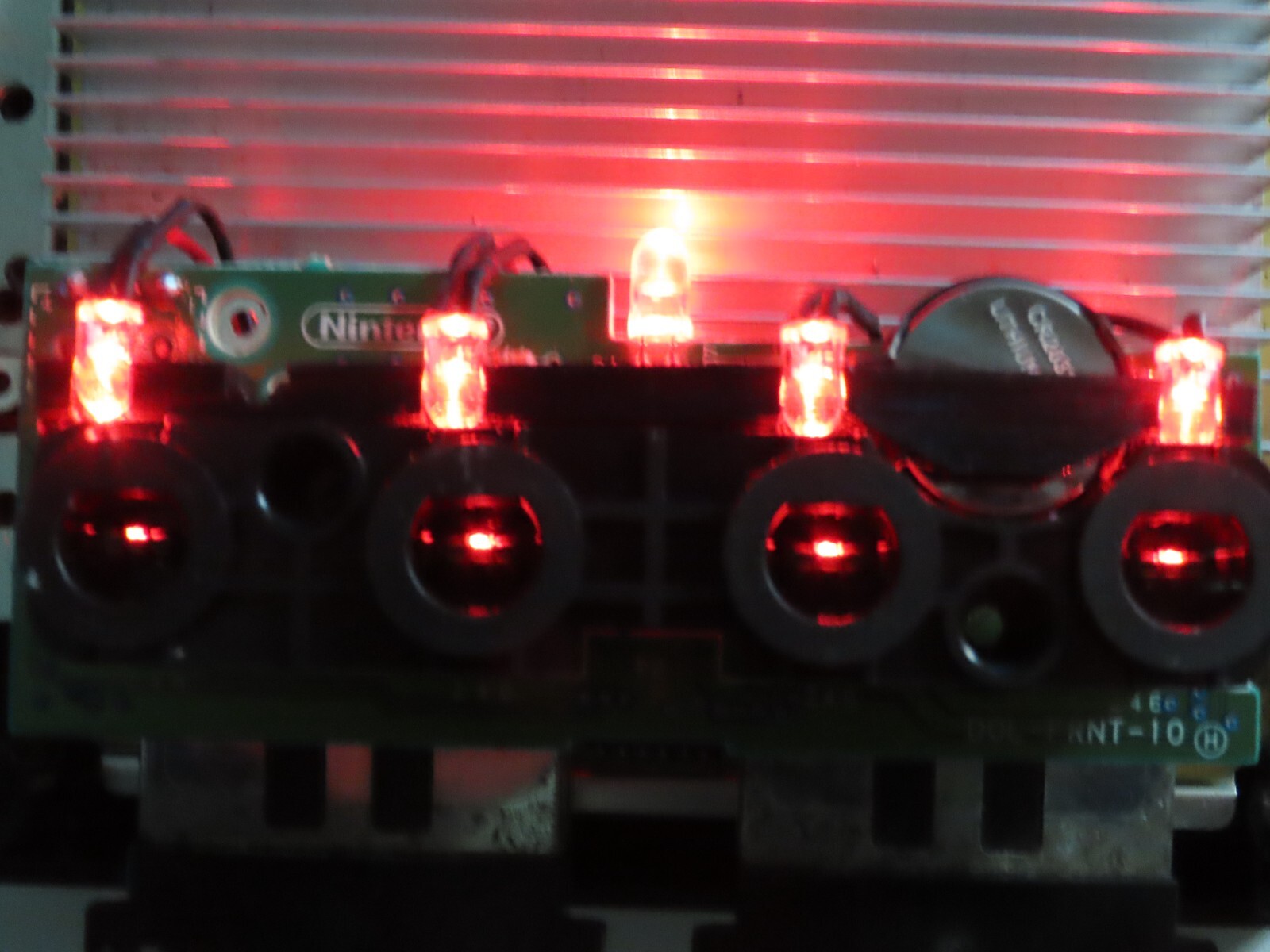 Nintendo GameCube RED LED Light Mod Modification Controller Port w/ new batt