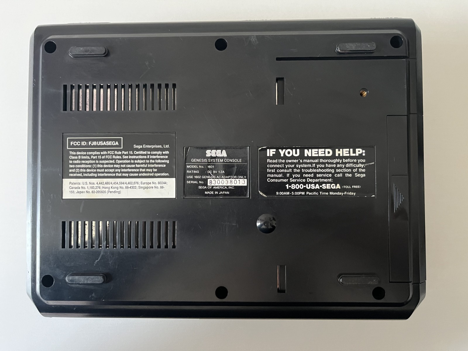 SEGA GENESIS Model 1 1601 Console, OEM AC Adapter 2x Controllers, HD Retrovision