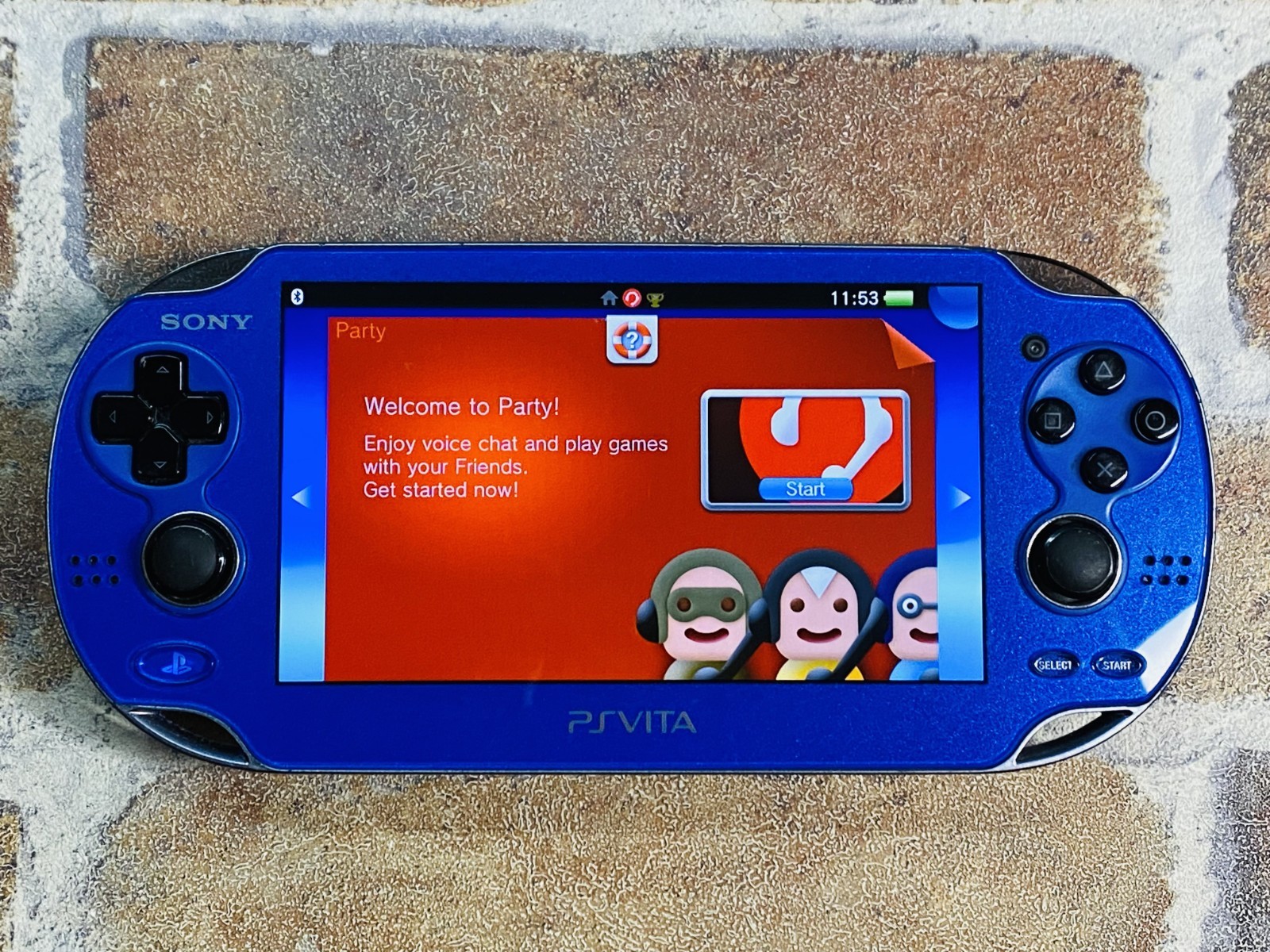 SONY PS Vita PCH-1000 Sapphire Blue ZA04 Playstation Charger 8GB Tested No.2D P