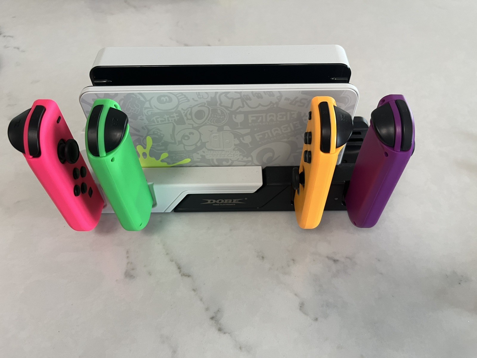 Nintendo Switch OLED Splatoon 3 Edition Bundle CIB w/ 8 Controllers & Dock