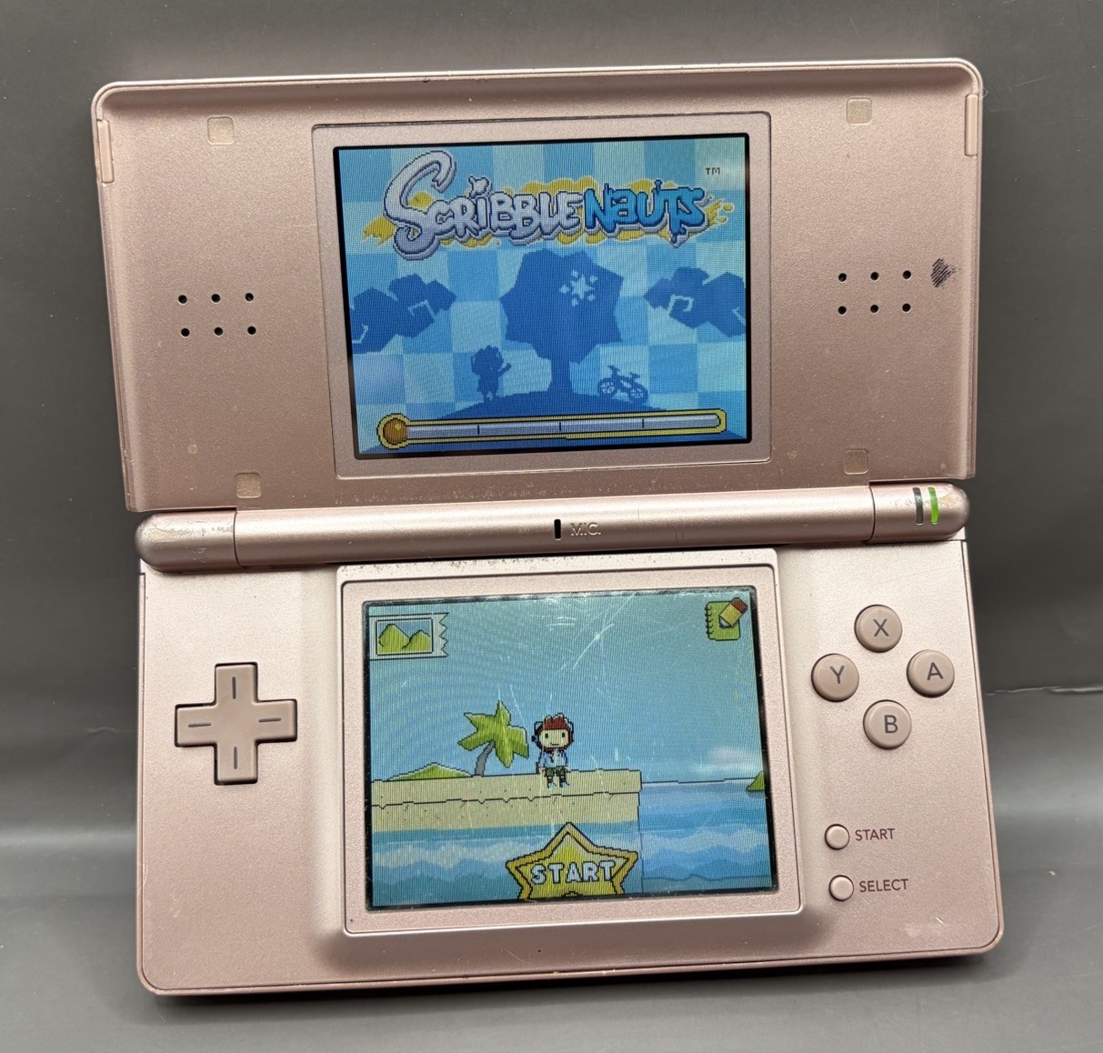 Nintendo DS Lite Metallic Rose Pink Handheld Video Game Console Only With Stylus