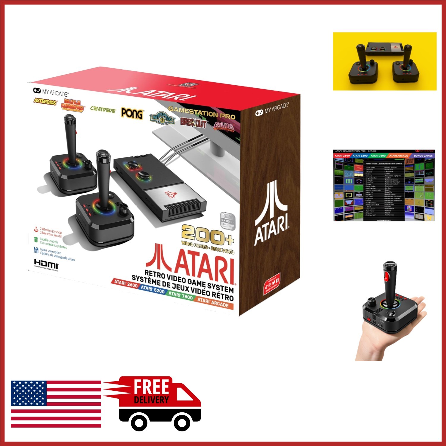 Atari Game Station Pro Retro Console with 200+ Games and Wireless Joysticks