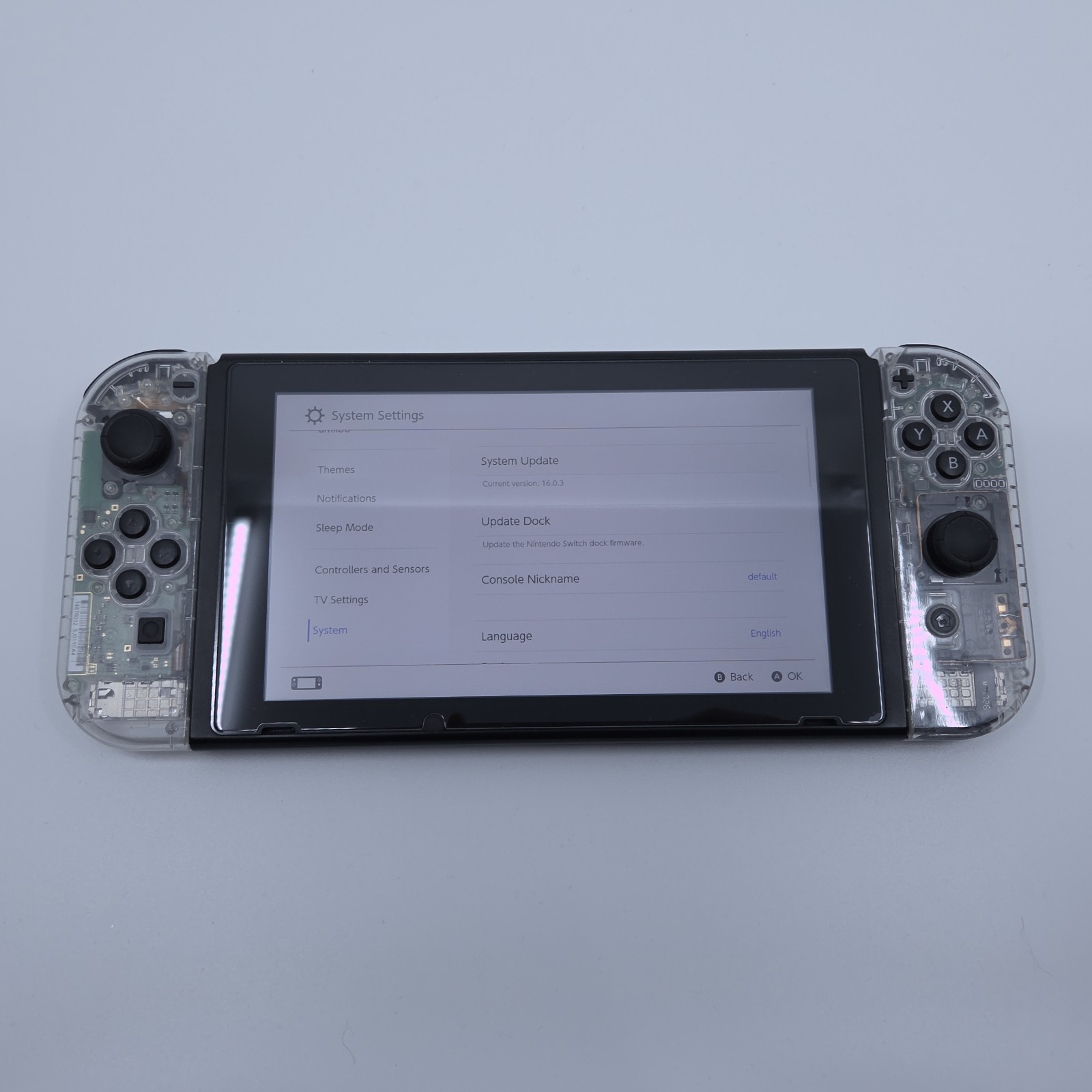 Nintendo Switch V1 w/ Custom Joycons, Dock, Cables, & Hori Split Pad Controller