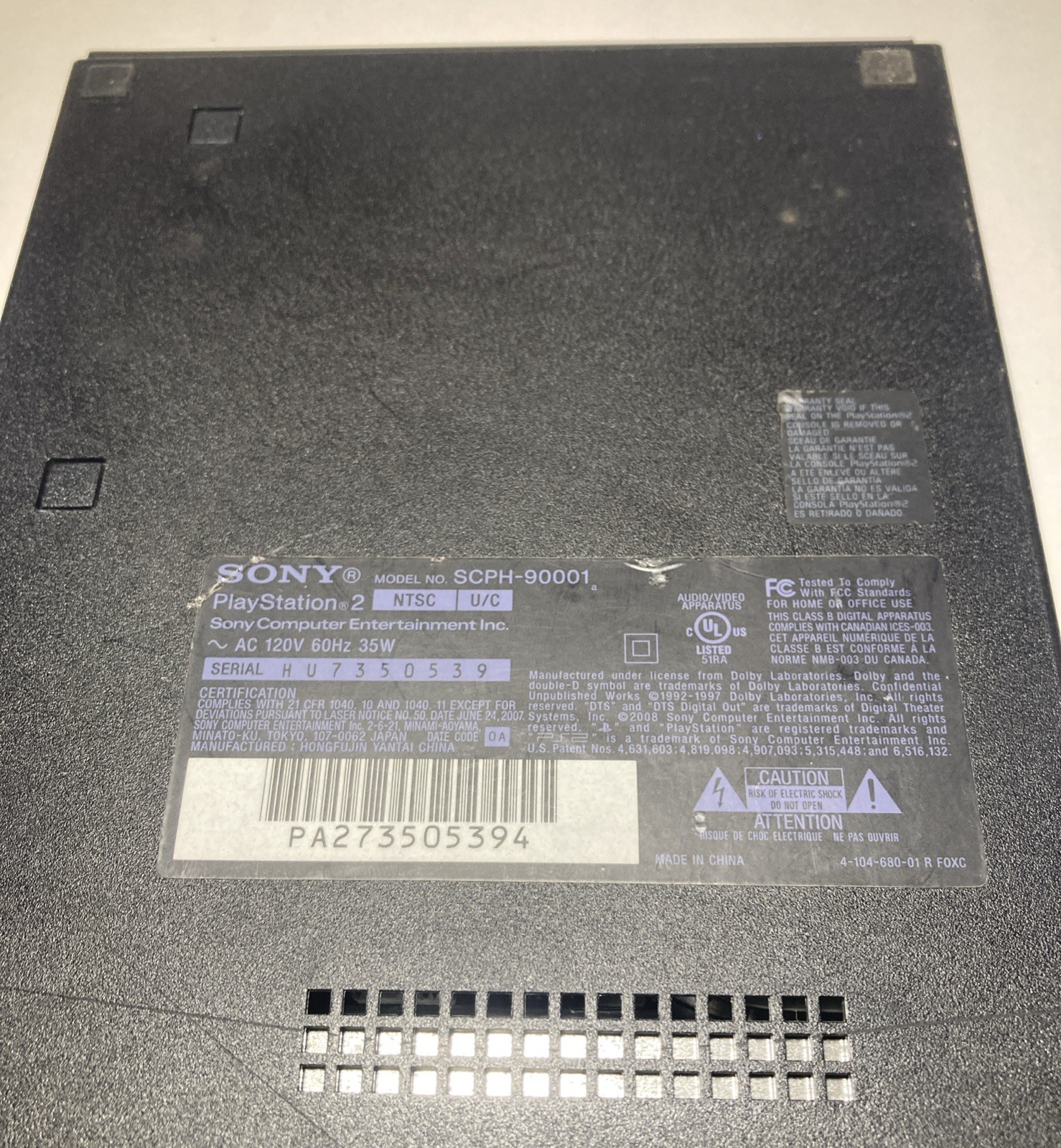 Ps2 Slim SCPH-90001 Console Only Black Tested & Plays Games But Shell Is Broken