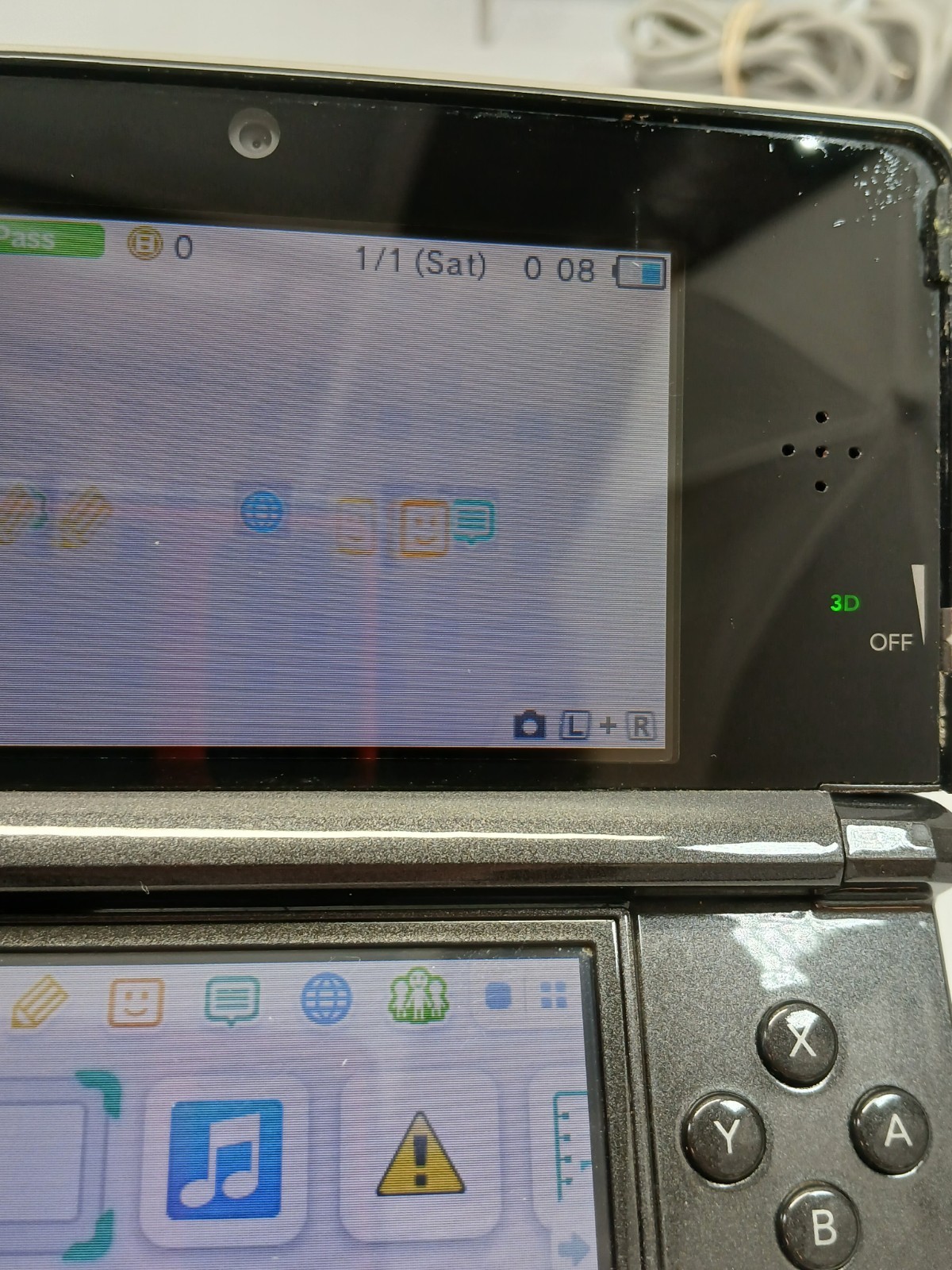 NINTENDO 3DS COSMO BLACK CTR-001: TESTED / WORKING With Case And Charger