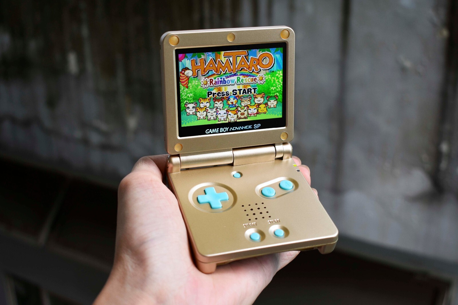 Backlit IPS LCD GBAsp Mod Nintendo Gameboy Advance SP Light Gold
