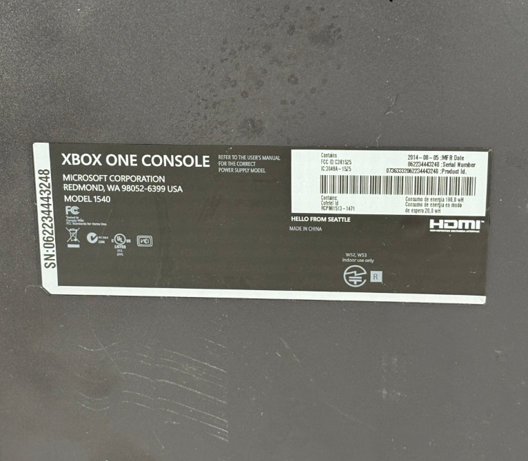 Microsoft Xbox One 1540 500GB HDD Black Body Home Video Game Console 2657