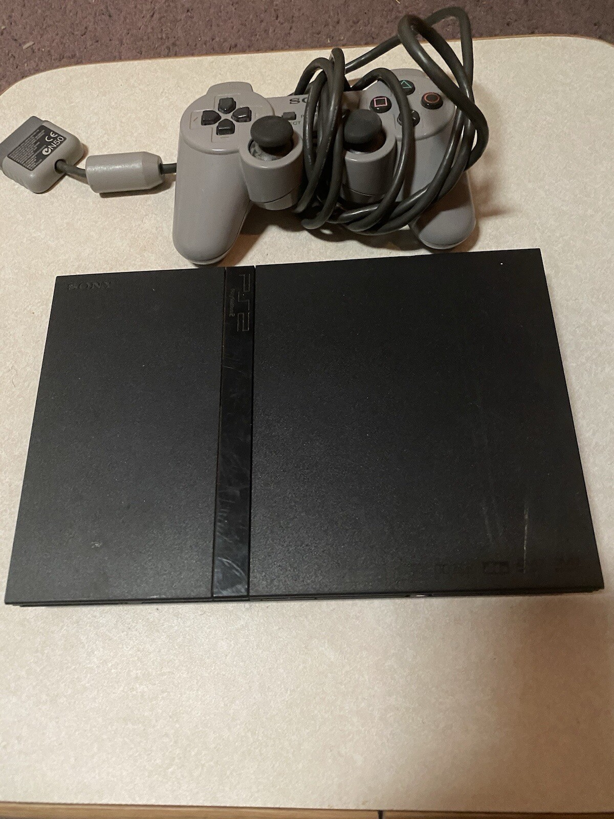 Sony PlayStation 2 Slim Console Grey Controller Charcoal Black (SCPH-70012) Mini