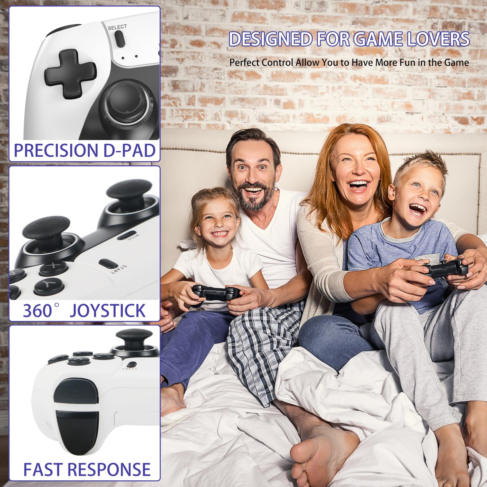 Wireless Retro Game Console Stick 40000+ Games 23+ Emulators 4K HDMI Dual 2.4G