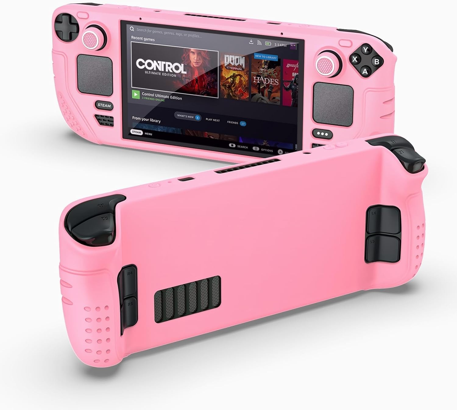 Ultimate Pink 9-in-1 Protective Case for Steam Deck OLED – Easy Clean & Install