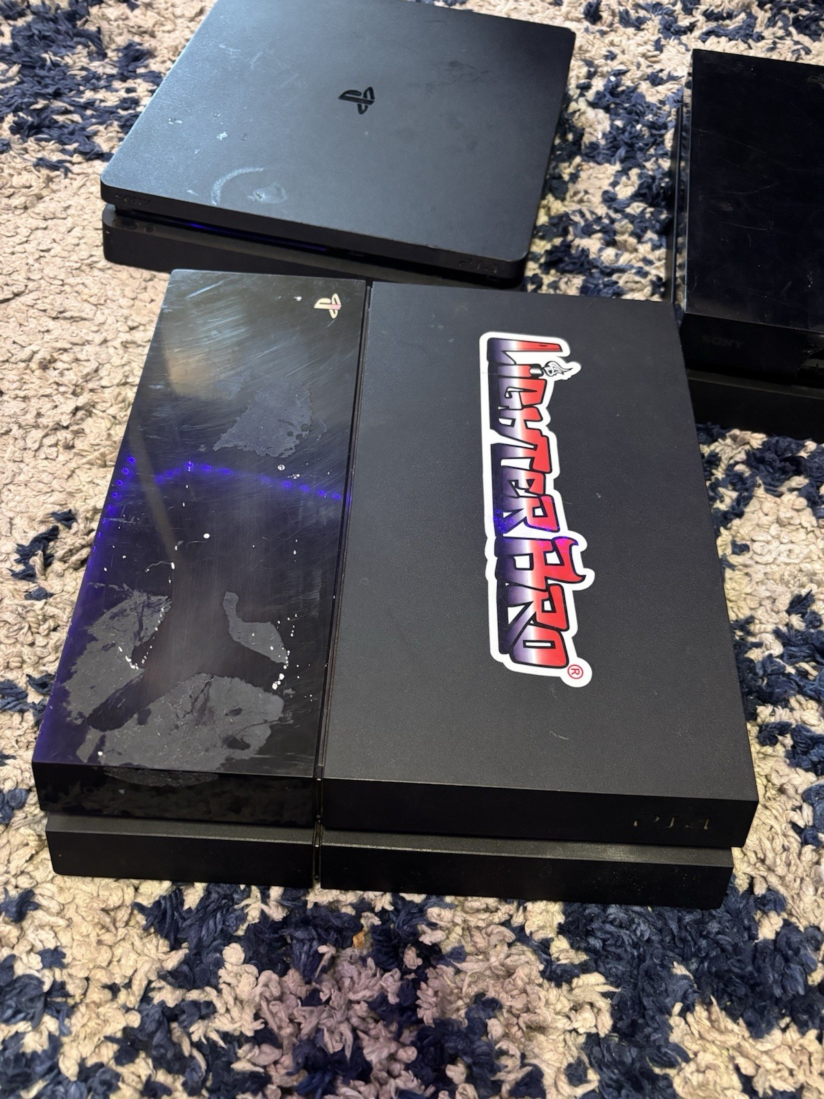 Sony PS4 Pro + PS4 Slim + PS4 Console Lot – 2 Power On – No Hard Drives – Parts