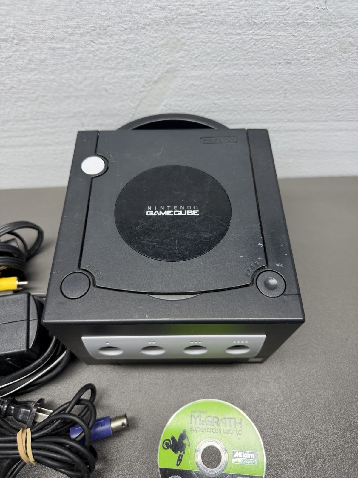 Nintendo GameCube Black W Purple Controller And Memory Card. Works Tested