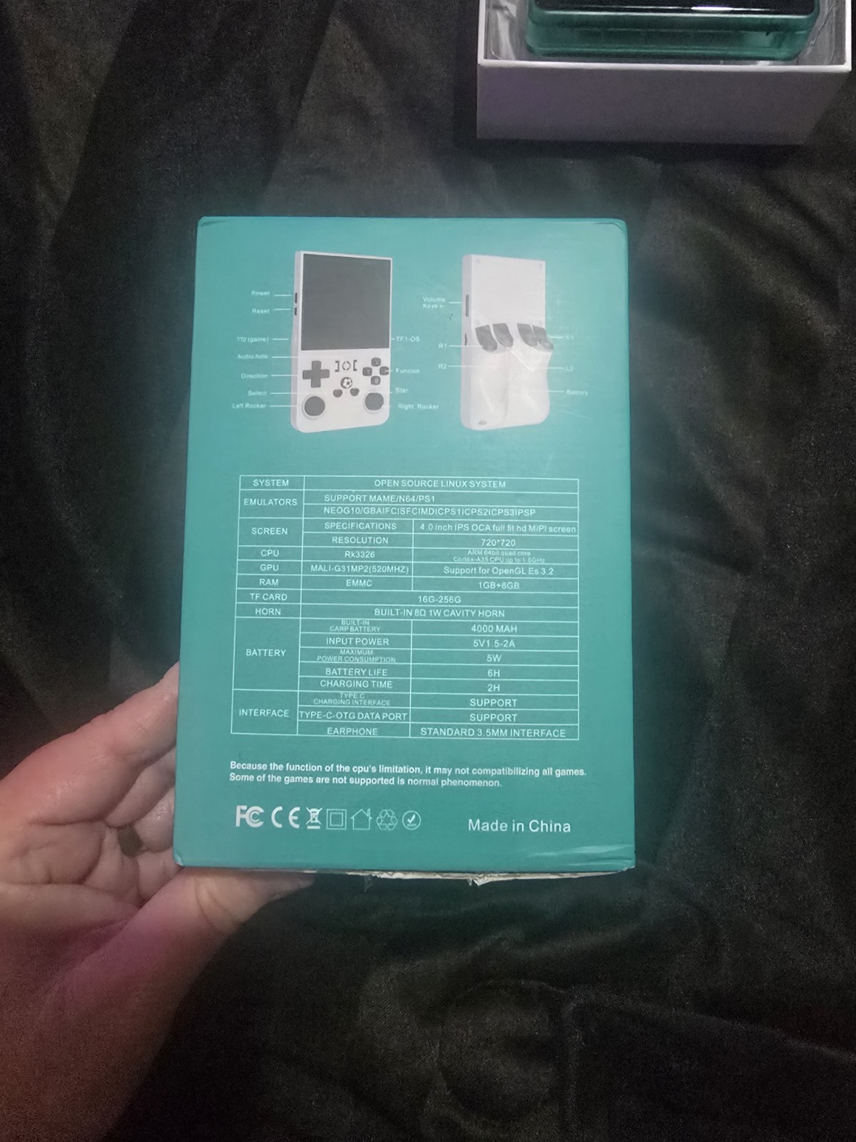 r36 max retro handheld game console 64gig SD Card