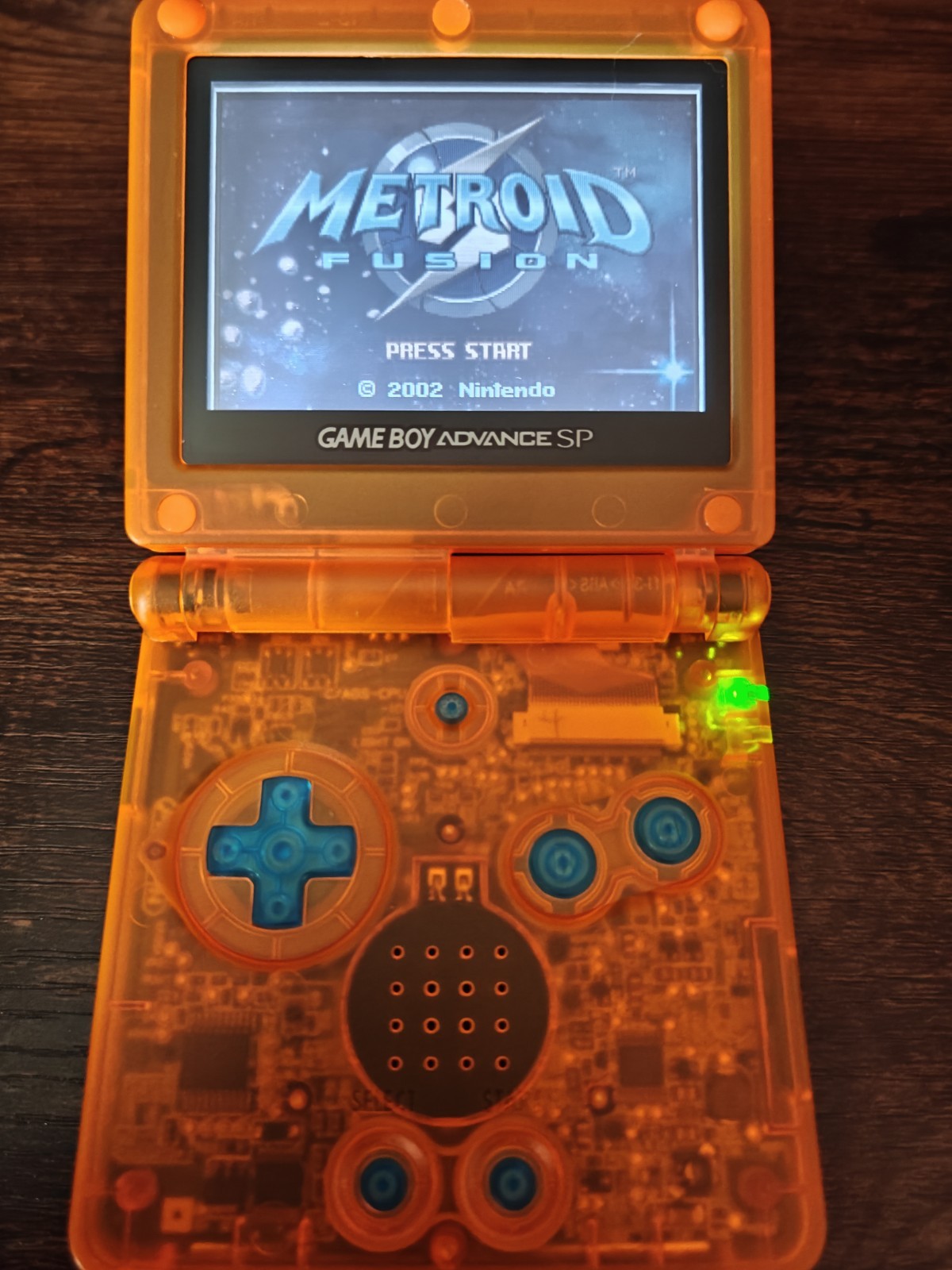 Nintendo Game Boy Advance SP AGS 001 Clear *Clear Orange* Very Clean GBA SP*
