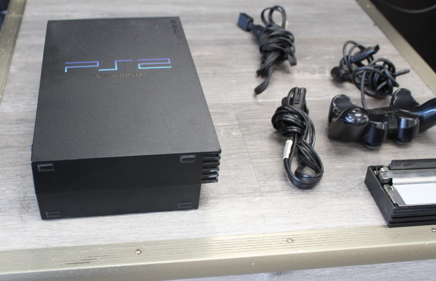 Sony PlayStation 2 FAT PS2 Original Console Black SCPH-39001 w/Contr, Network Ad