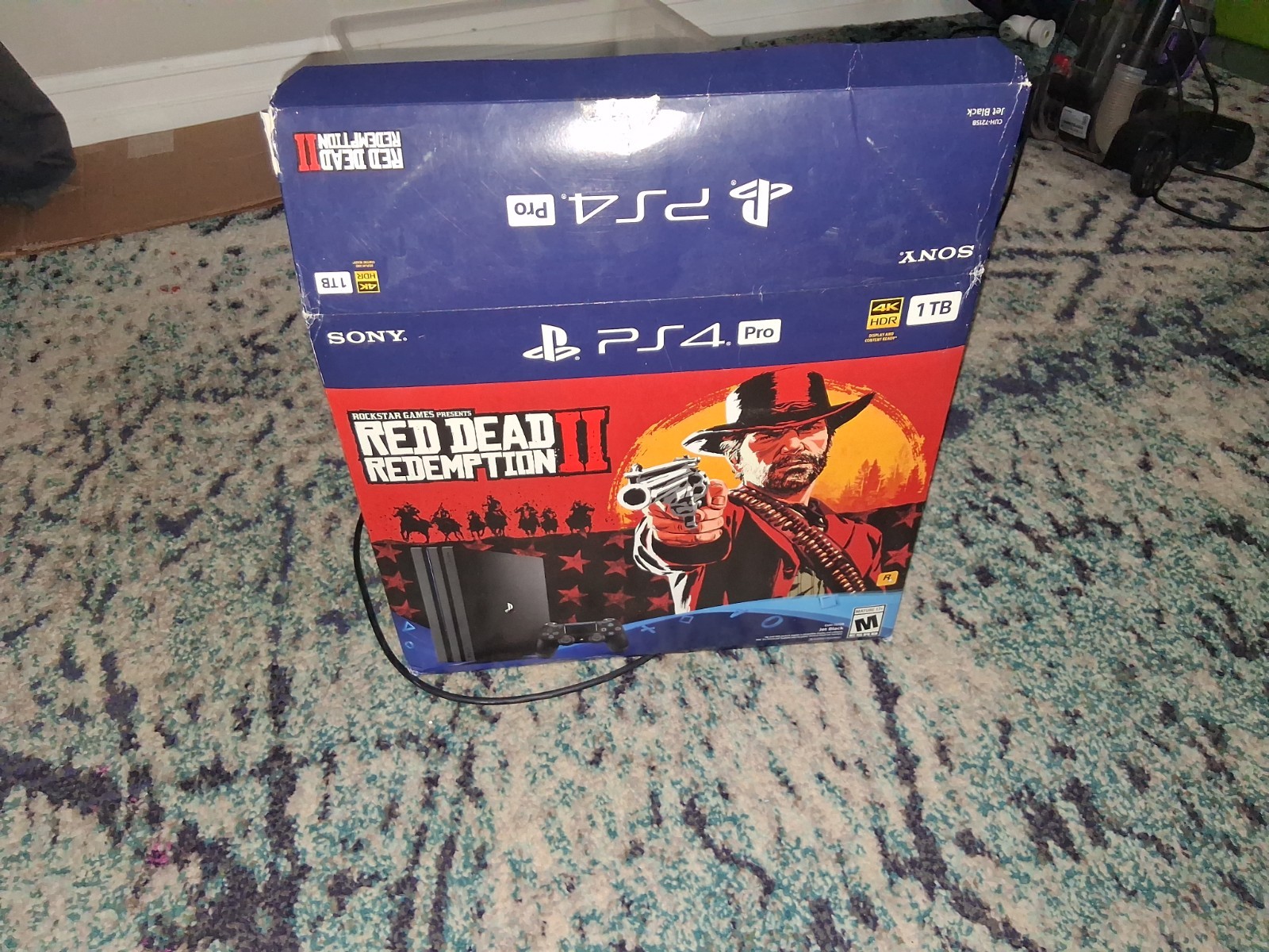 Sony PS4 Pro 1TB Red Dead Redemption 2 Bundle 4K HDR, Jet Black