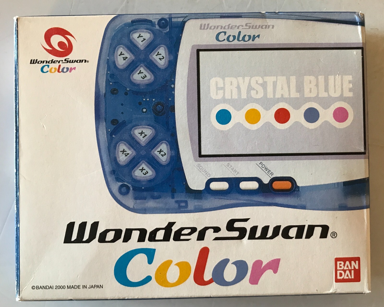 Wonder Swan Crystal Blue BANDAI Console,Manual Boxed set tested Japan limited