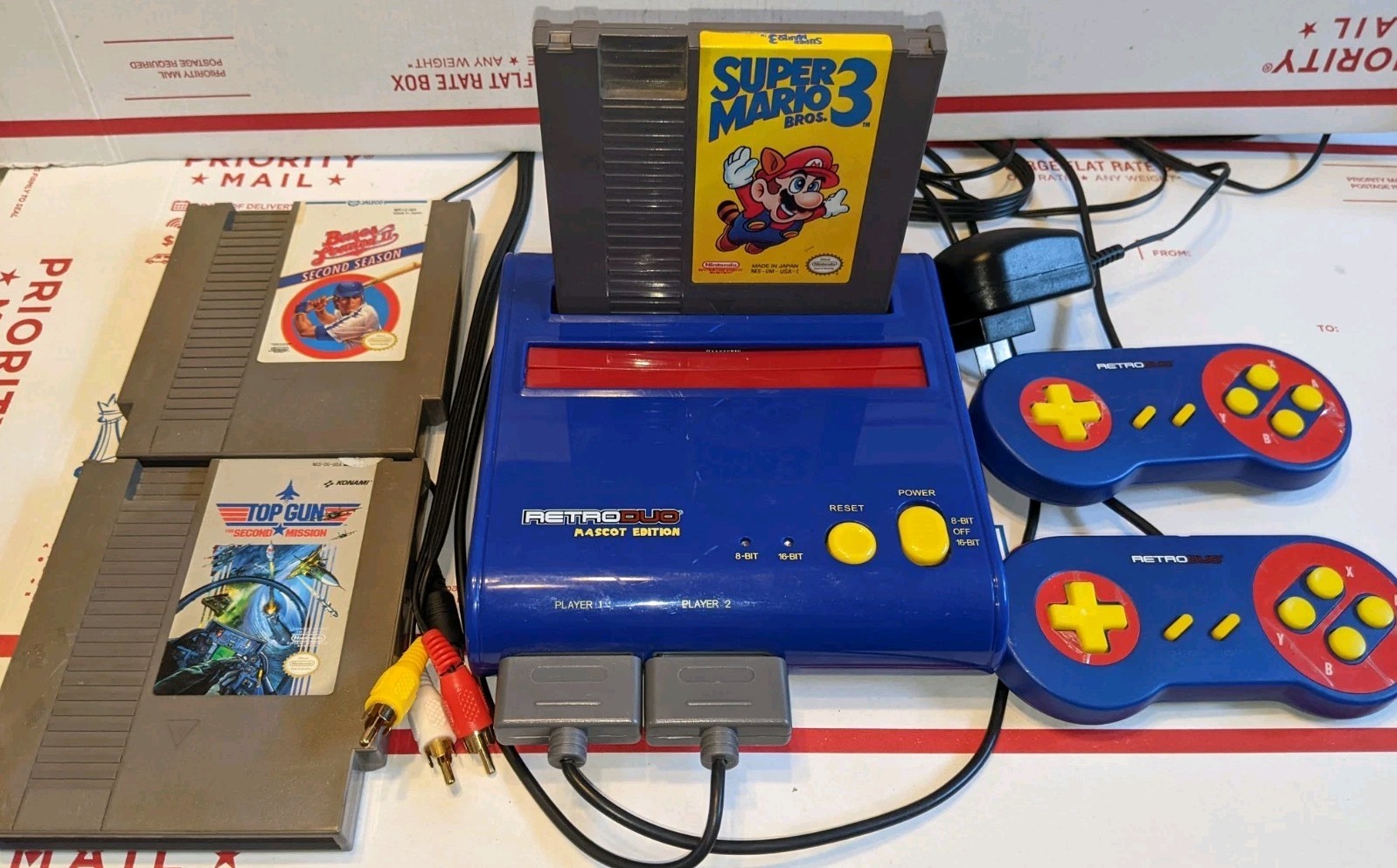 RETRO DUO Mascot Edition 2 IN 1 NES & SNES 8-BIT 16-BIT with 3 Games Super Mario