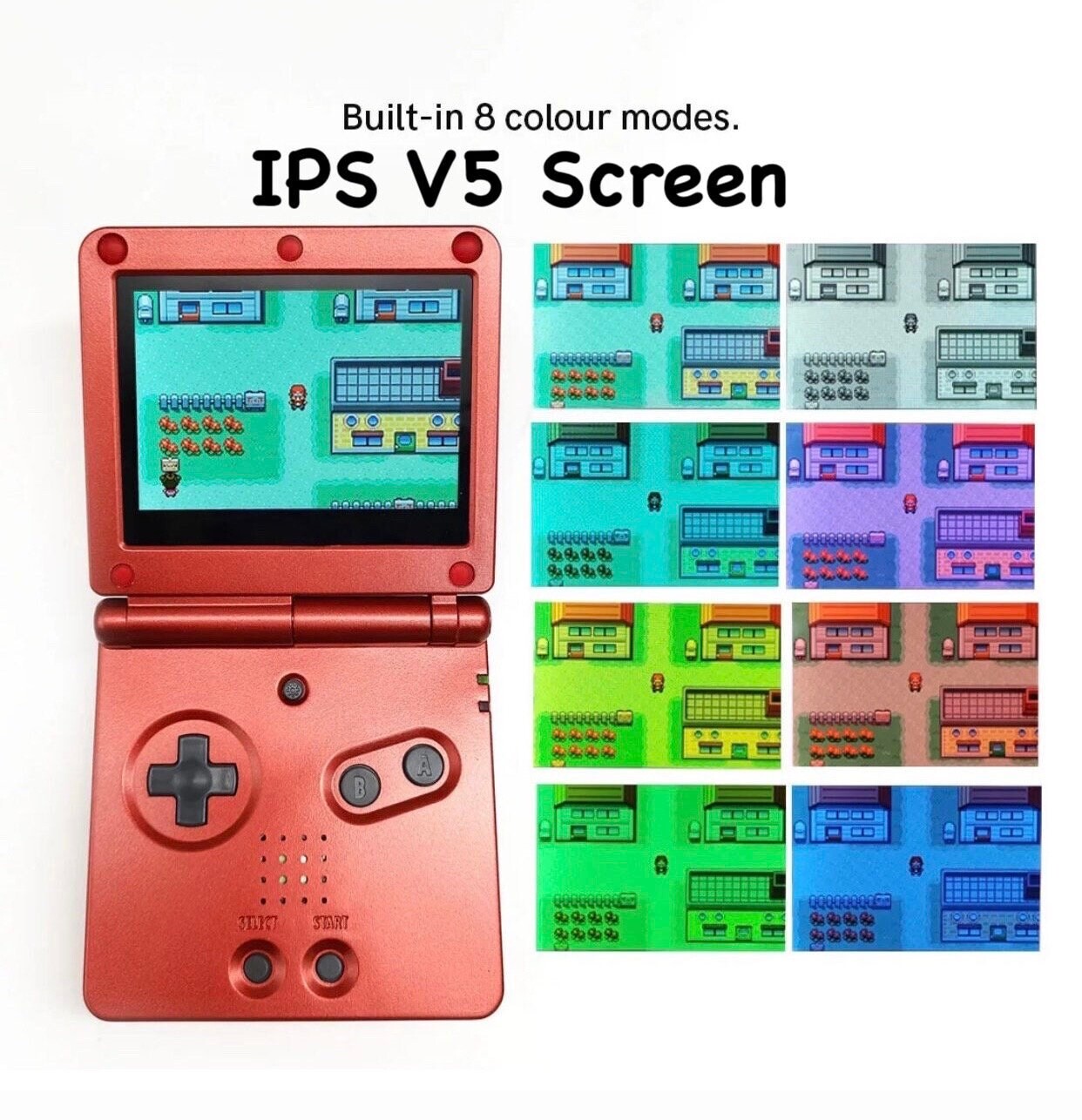 Customized Soft Touch Cherry Blossoms Pink Gameboy Advance SP IPS Screen & USB C