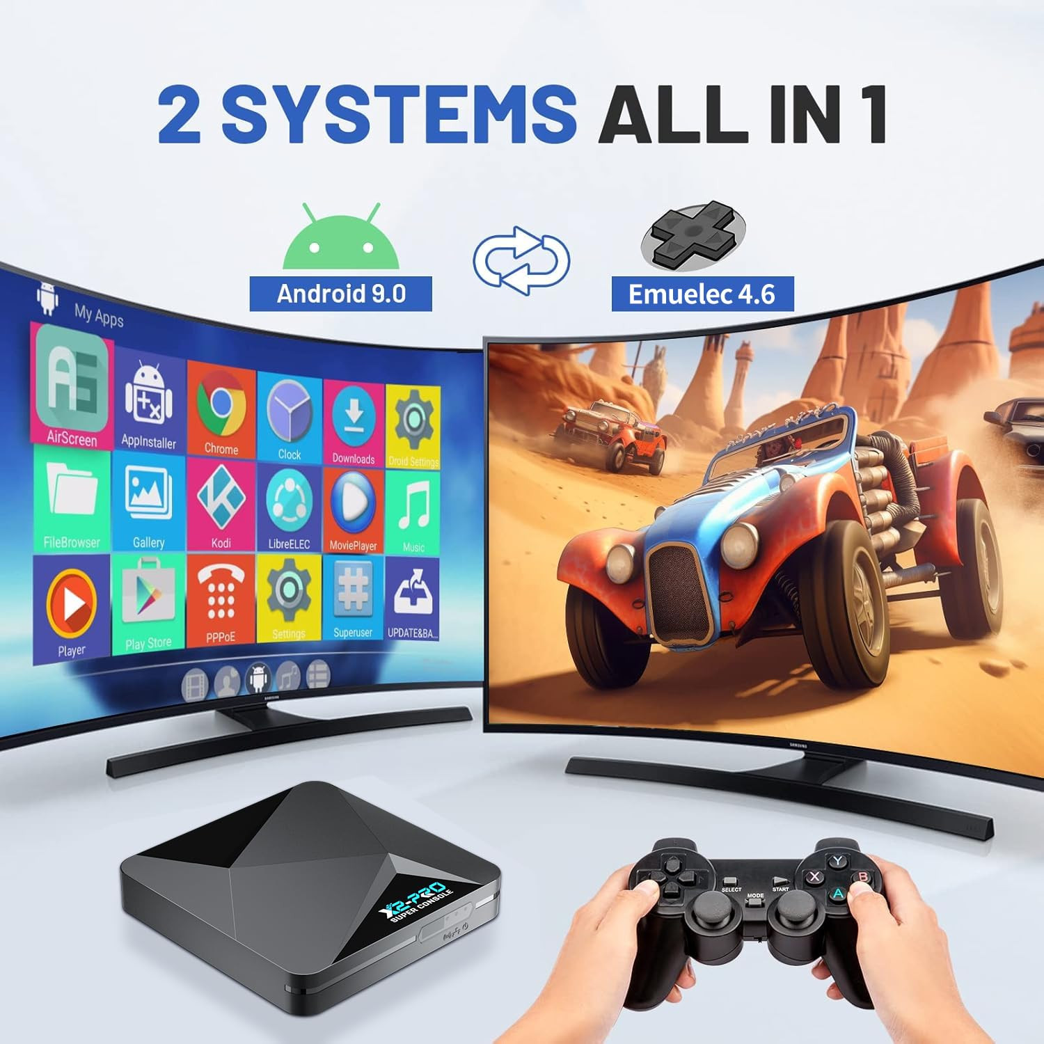 Super Console X2 Pro Retro Game Console with 65000+Games,Video Game Console Emue
