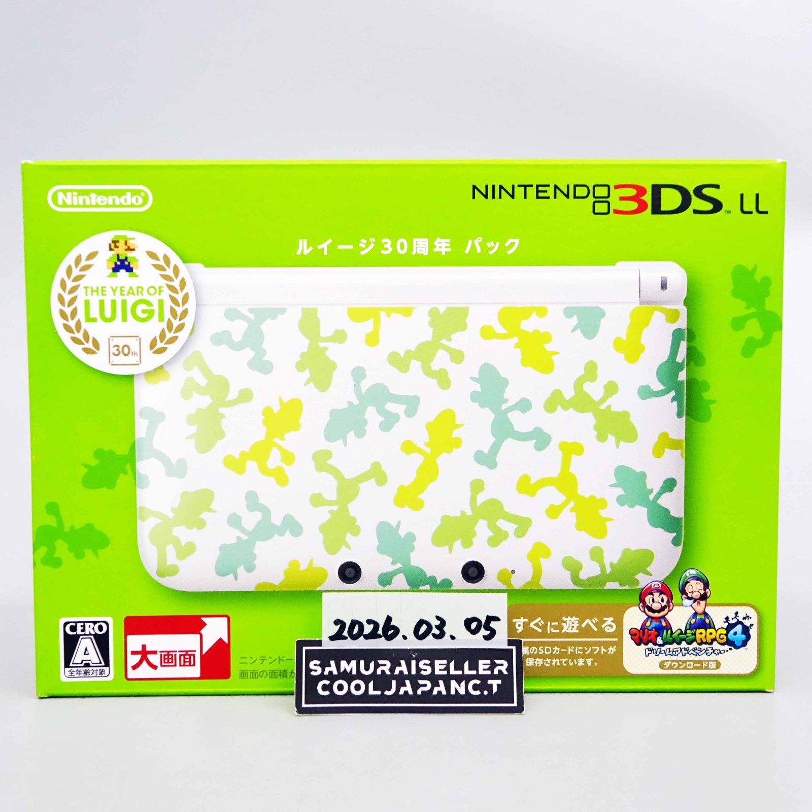 Nintendo 3DS LL Mario Brothers Luigi 30th Anniversary Edition Console Japan NEW