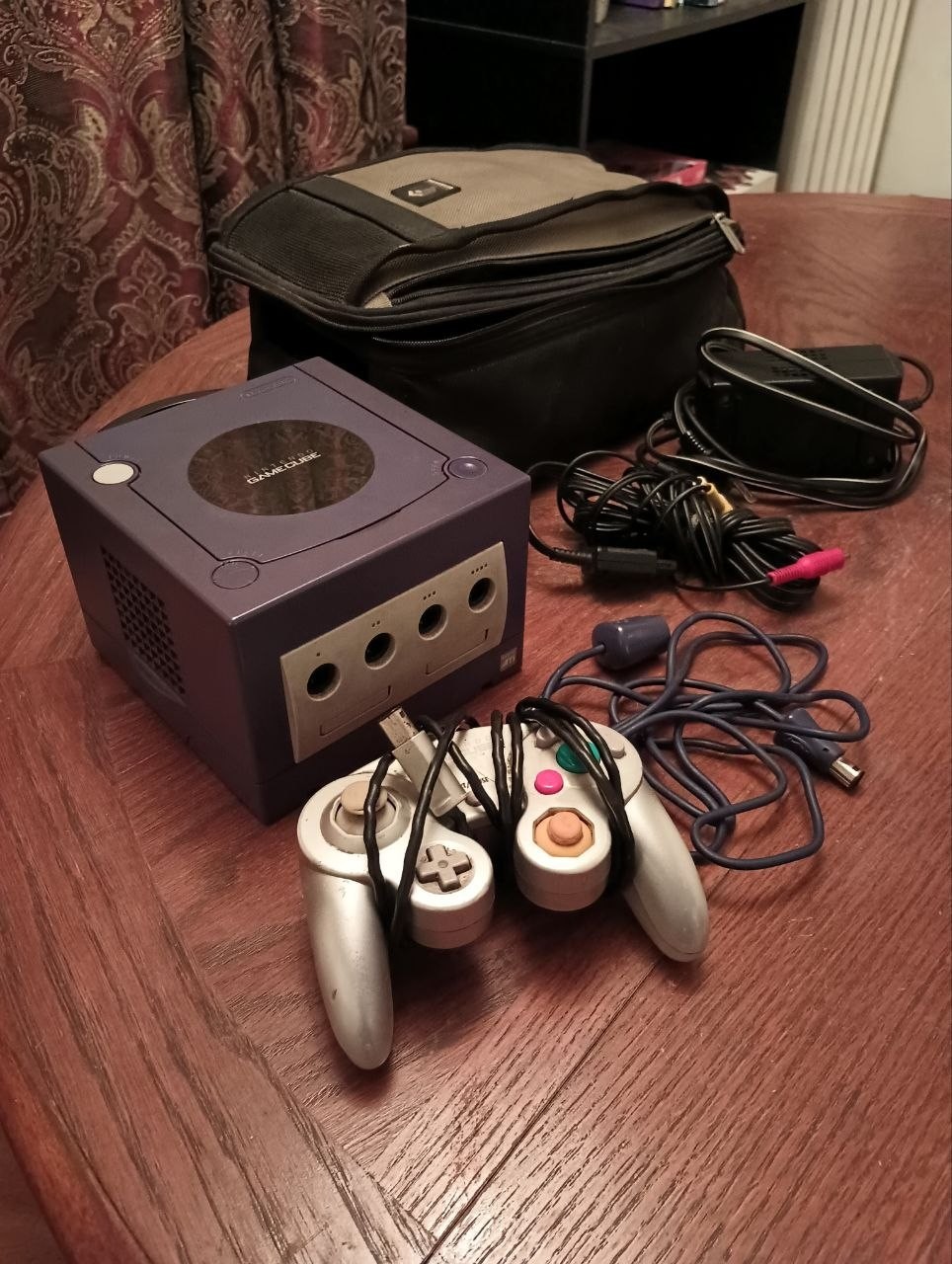 Nintendo GameCube Console Purple Bundle w/ 2 Controllers, Cables & Carry Case