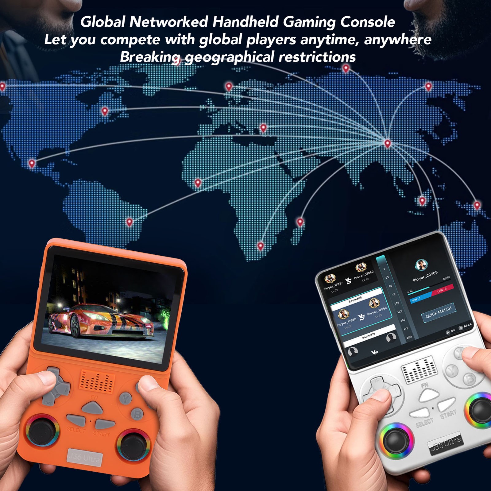 Retro Handheld Game Console 4 Inch Screen Built In 64GB Small Memory Card S QLLA