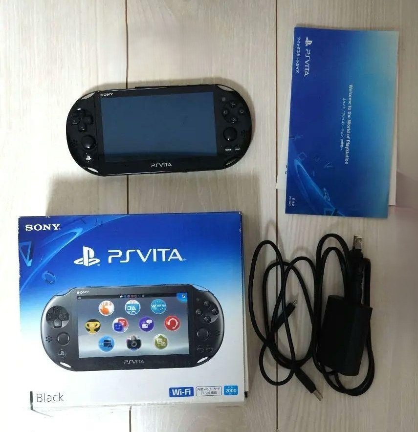 Sony PS Vita Slim LCD PCH-2000 Black Console PlayStation w/ Charger & Box