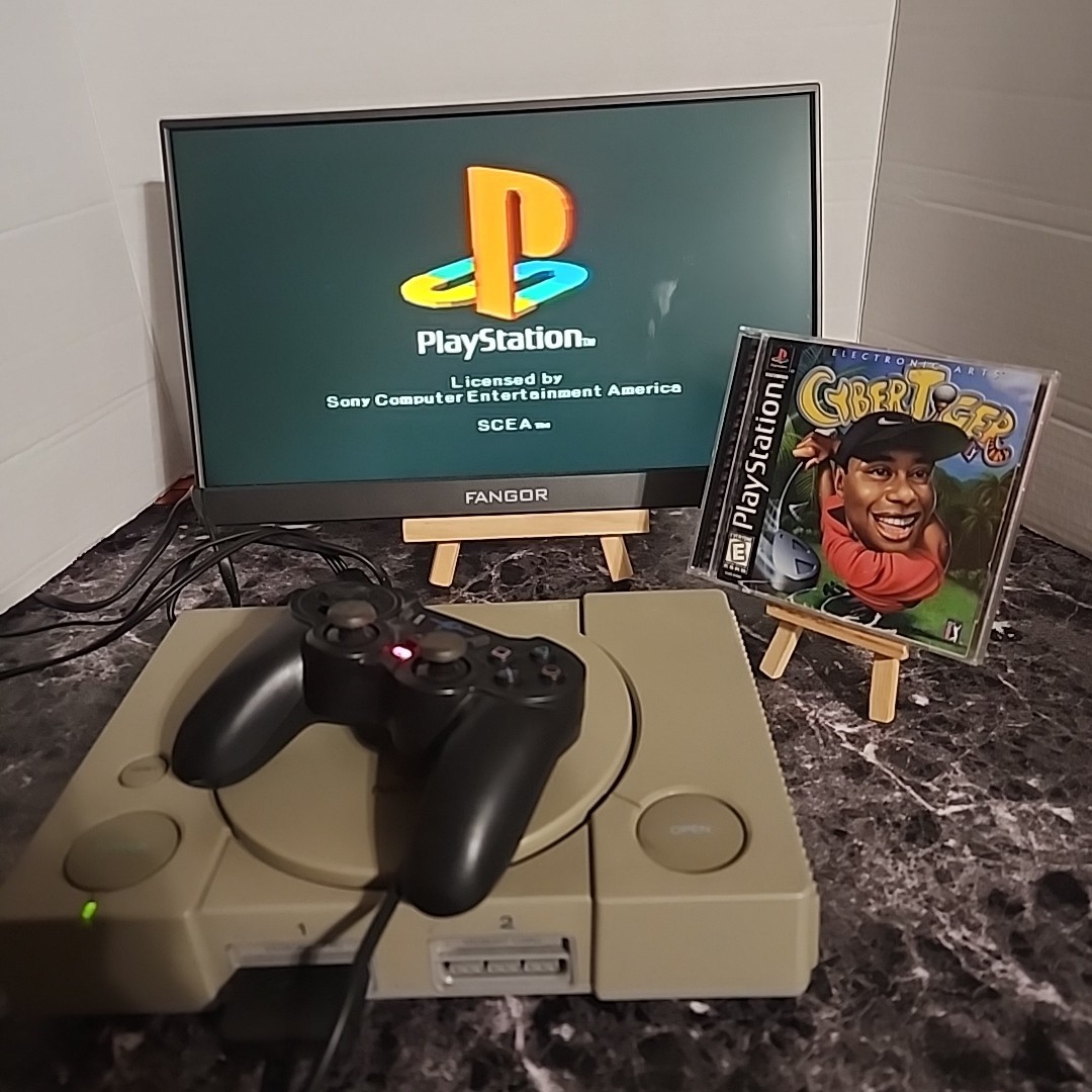 Sony PlayStation PS1 Console SCPH-9001 Tested + Cyber Tiger + Accessories