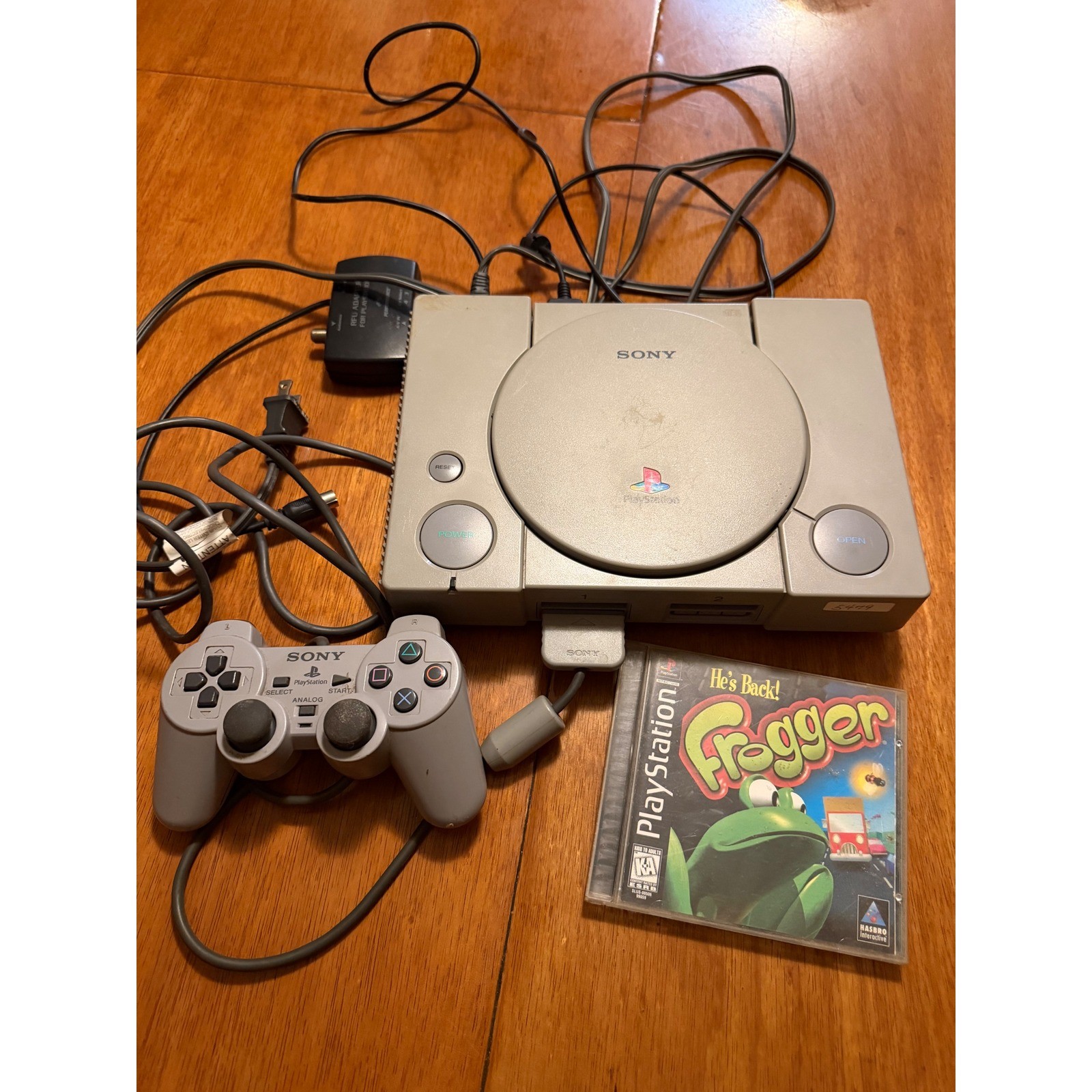 Sony PlayStation 1 PS1 Console Bundle SCPH-9001 Controller Frogger 1999 TESTED