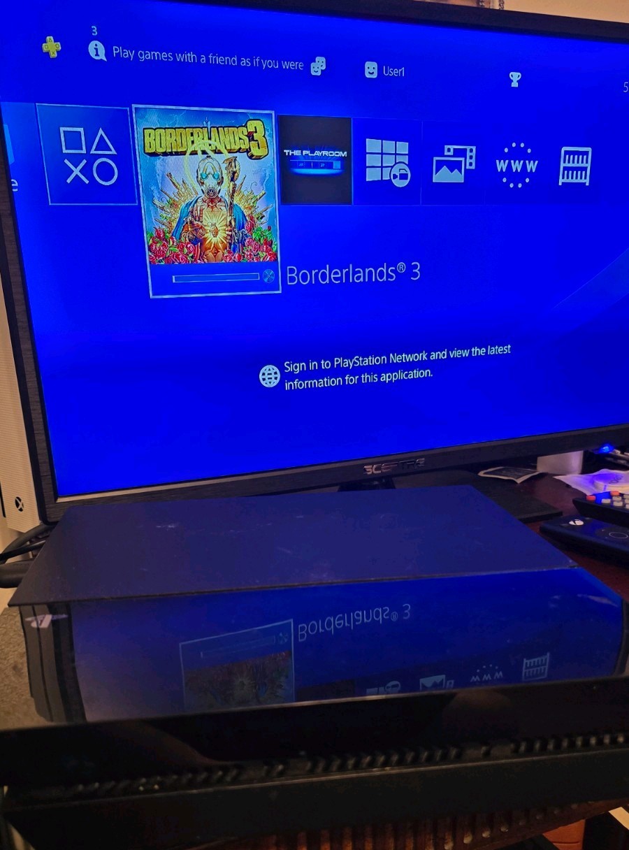 Sony PlayStation 4 PS4 Home Console Black w/ Power Cord HDMI Ethernet AUX (Read)