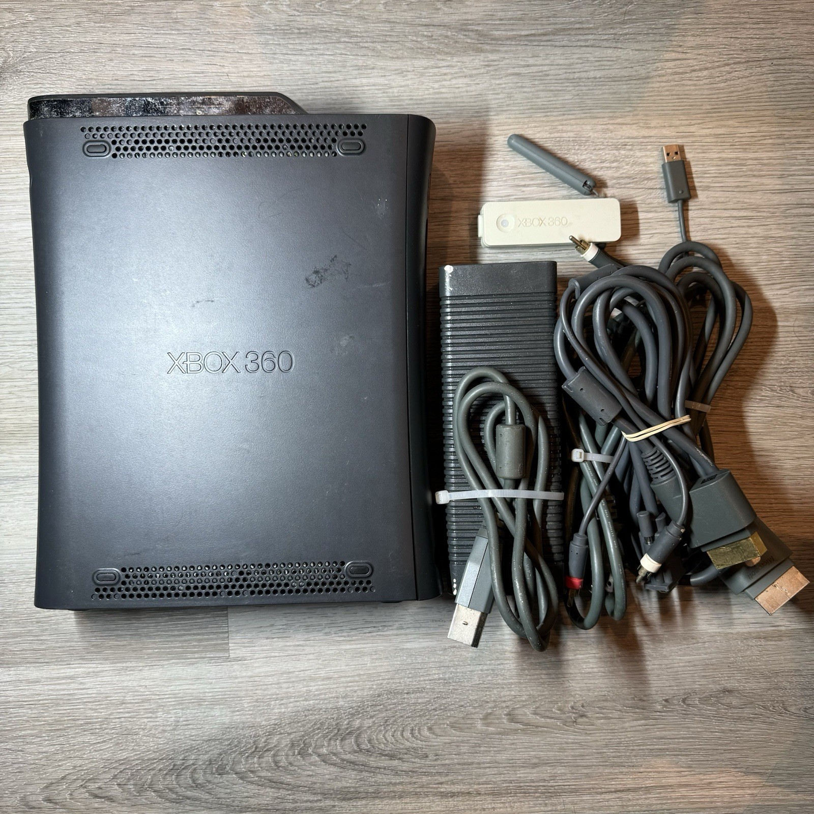 Microsoft Xbox 360 Elite Console 120GB Wireless Wifi Adapter + Power Cables