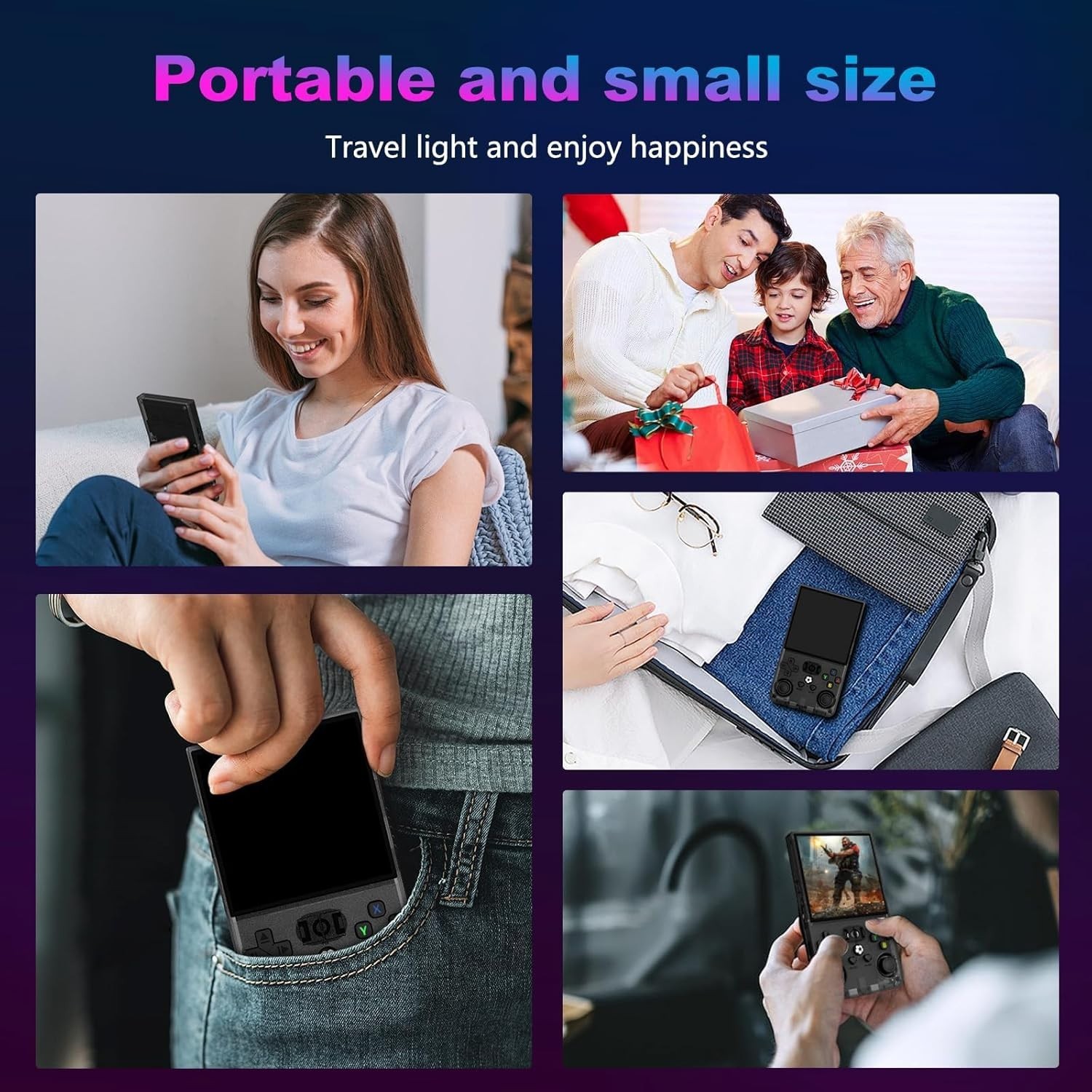 Retro Handheld Console 64GB 18000+ Games 4″ IPS HD 4000mAh Battery Linux