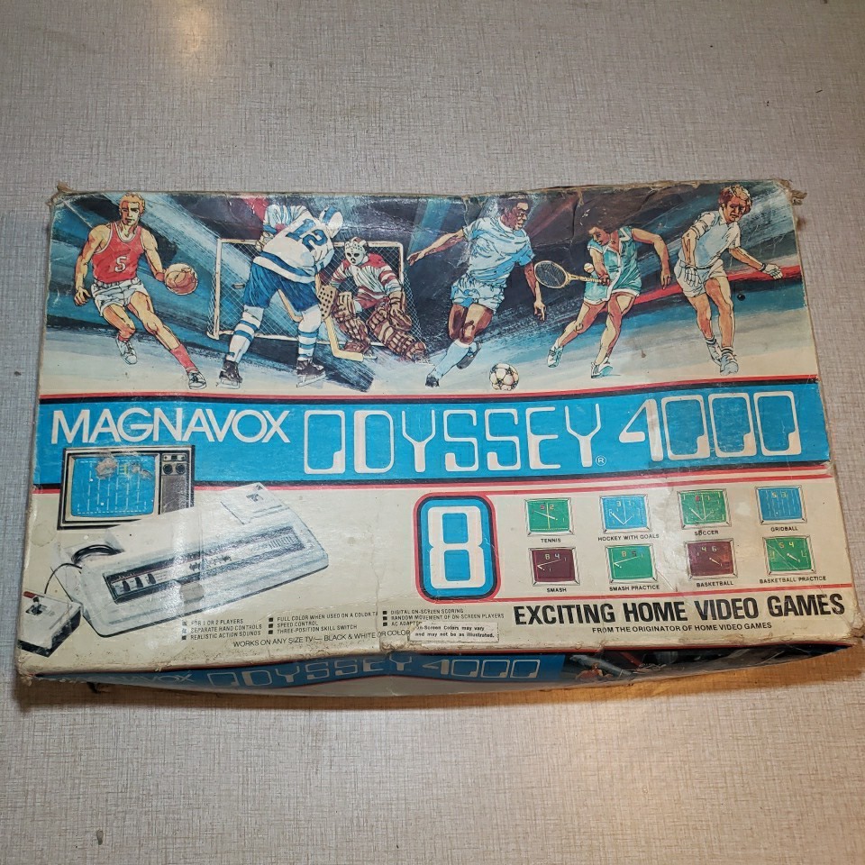 Magnavox Odyssey 4000 Vintage Video Game In Original Box, Manual, Not Working